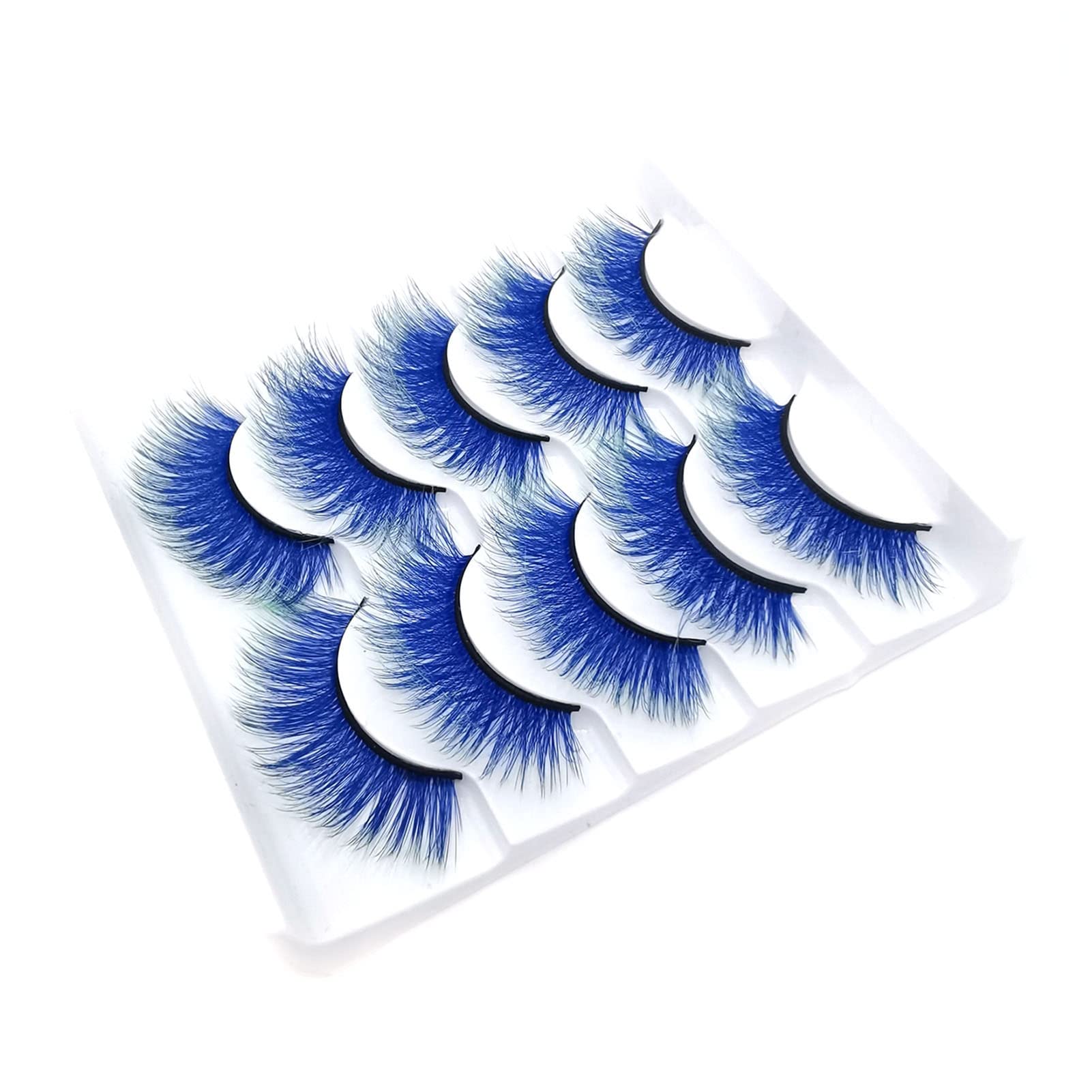 5 Pairs Eyelashes Charming Realistic Multicolor Three-dimensional Makeup Eye Lashes for Performance 7