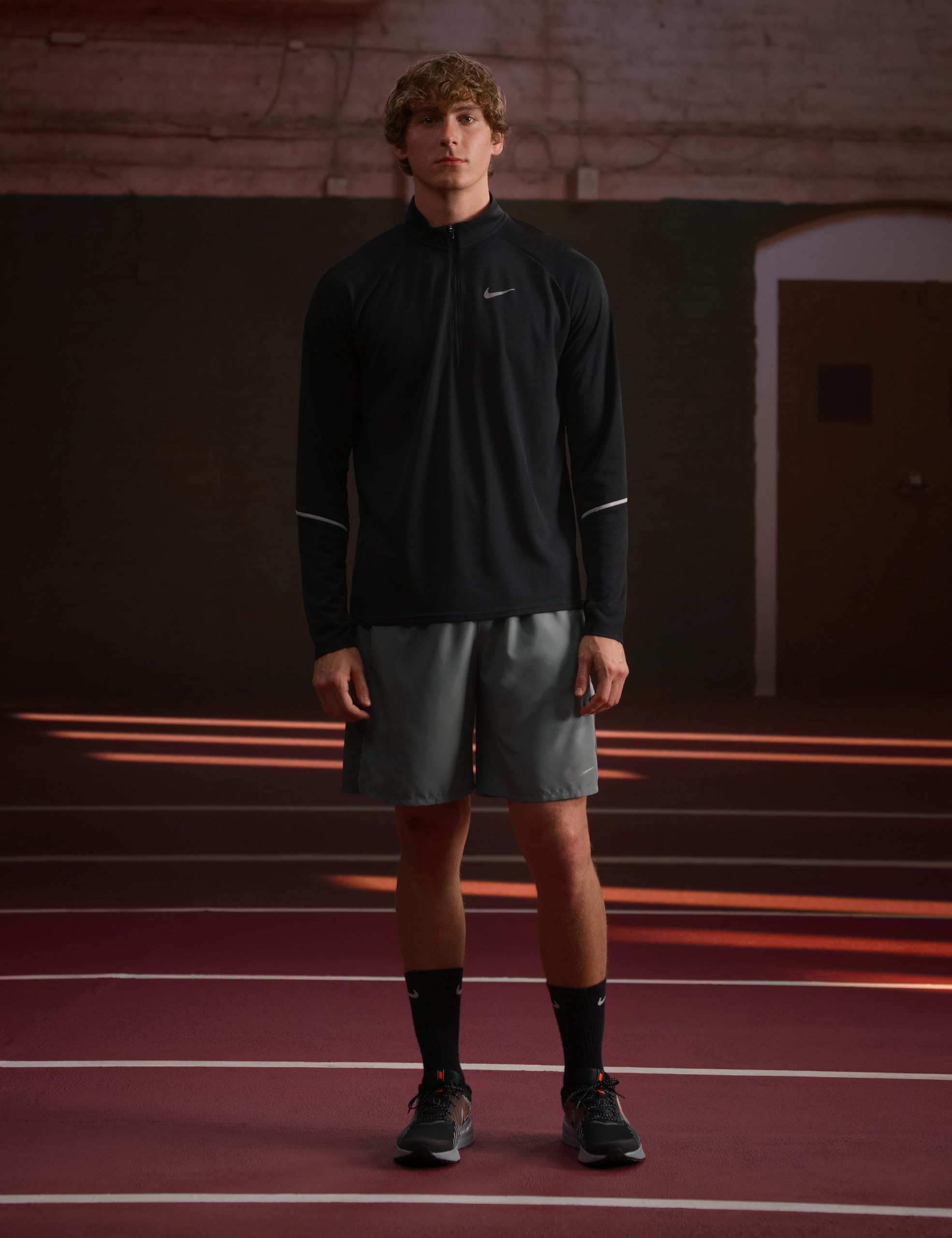 Nike Mężczyźni Df Uv Miler Top Hz Sweatshirt Black/Reflective Silv XXL