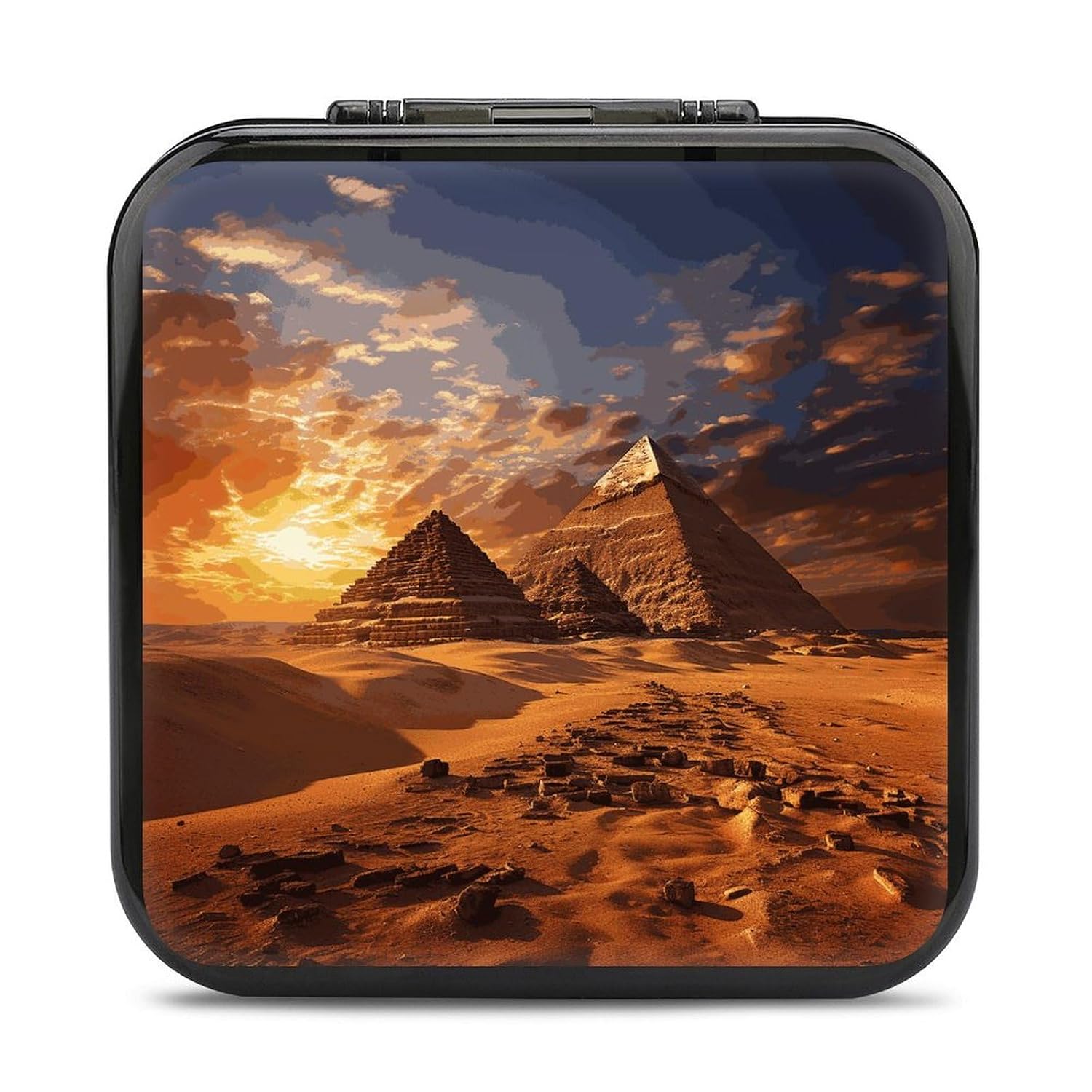 FZMVSQH Egyptian Pyramids Switch Game Case Holder Portable Cartridge Case with 24 Games & 2 Micro SD Card Slots Switch Card Cases Protective Hard Shell Travel Carrying Cases, Buckle Closure