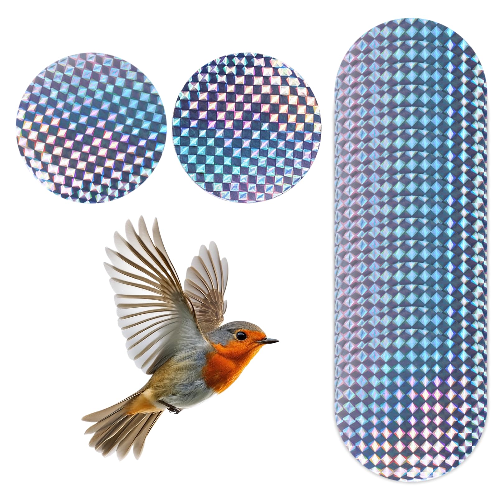 20 Pack Reflective Bird Deterrent Stickers – Laser Circular Patches for Windows and Gardens – Self Adhesive Bird Scaring Discs for Outdoor Use