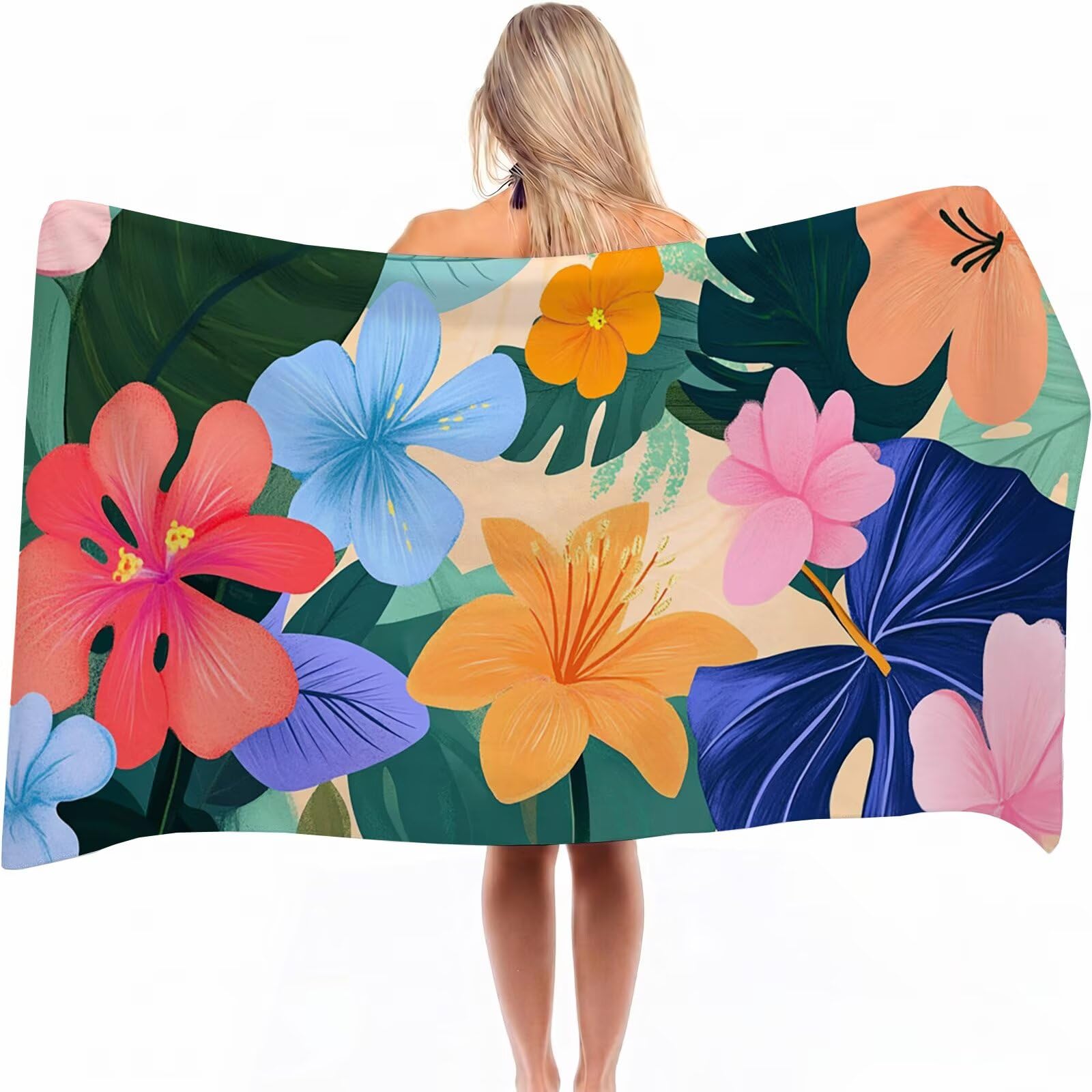 Serviette de plage microfibre grand format pour éviter le sable et sécher rapidement