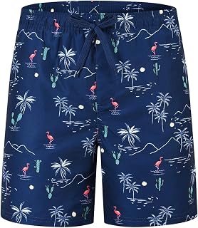 Boys' Printed Swim Trunks Beach Board Shorts with Pockets