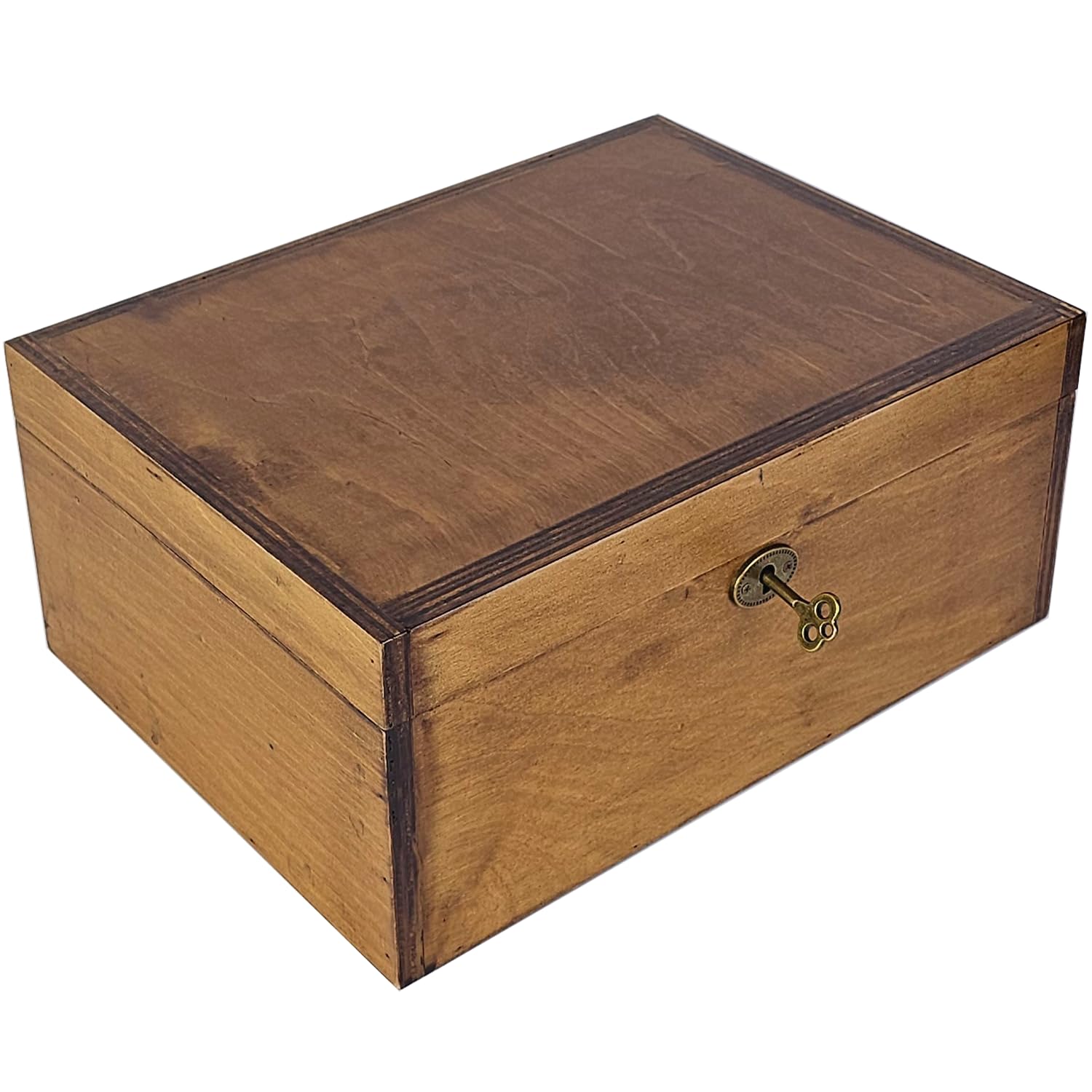 Amazon.com: BeeGreeny Large Wooden Box with Lock and Key, Vintage