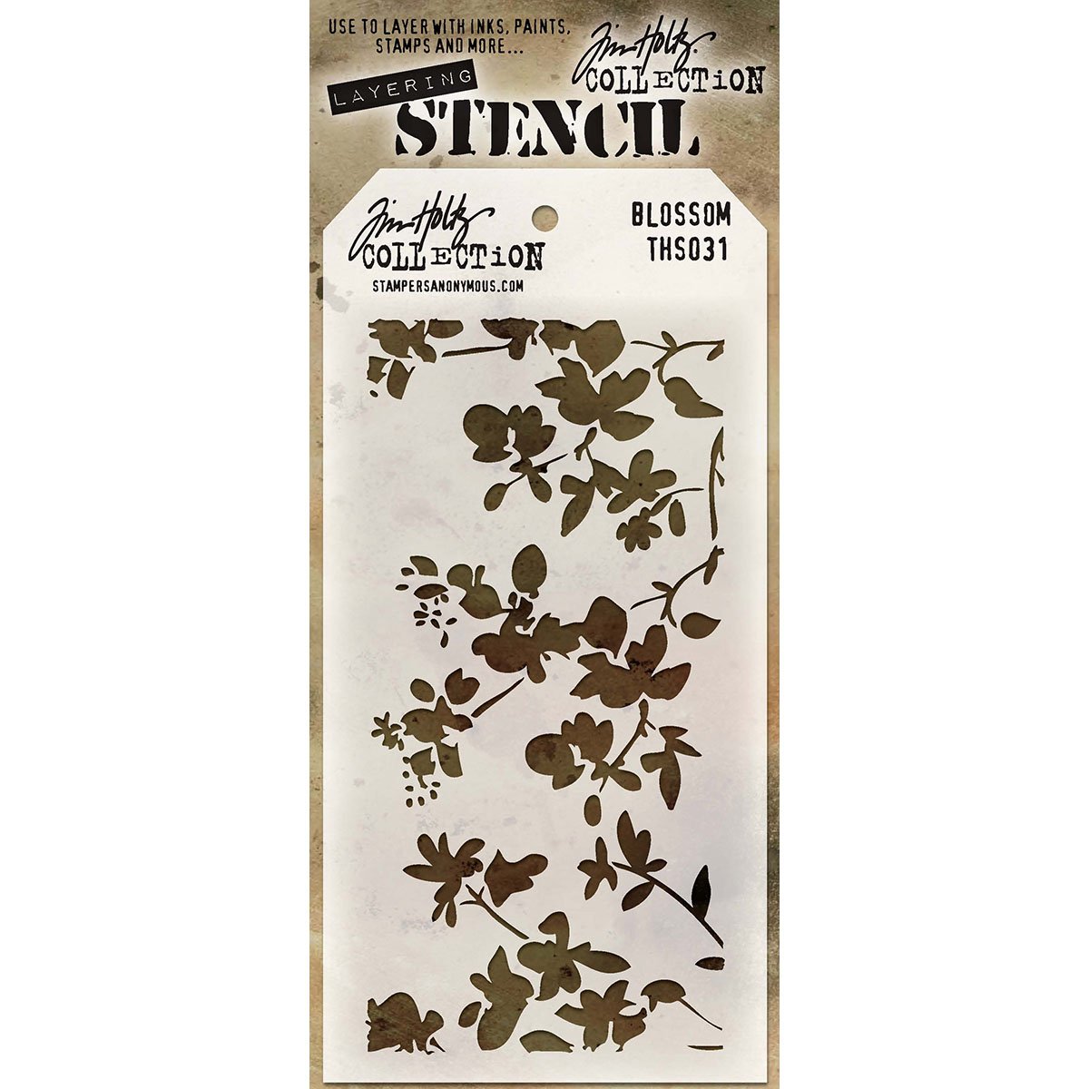 Pochoirs superposés fleurs Tim Holtz THS-031 par Stampers Anonymous pour carterie
