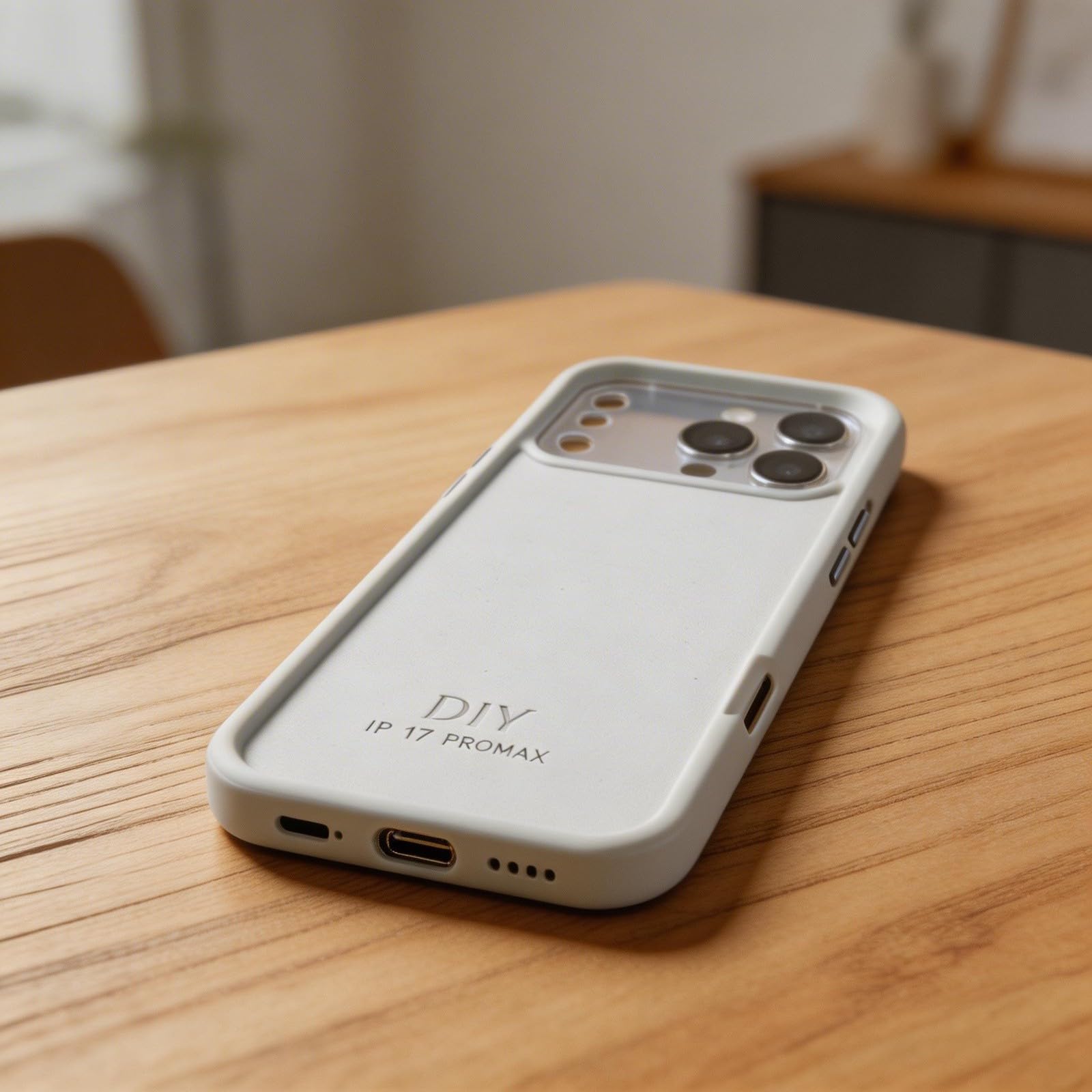 FUBESK Custodia per display wireless per iPhone 17 Pro Max con tecnologia | Guscio fotografico personalizzato fai da te, copertura in vetro TPU ibrido sottile, bianco