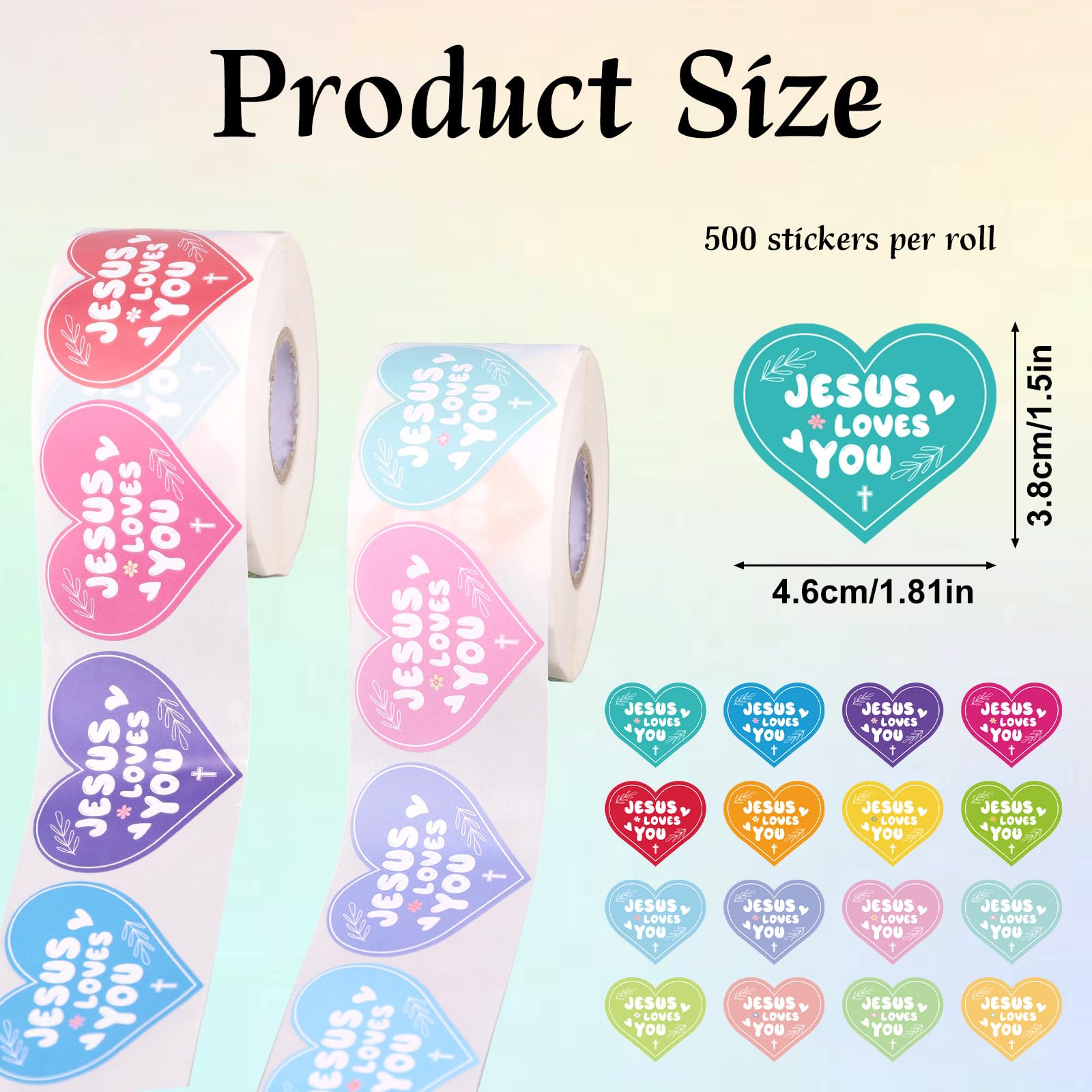 1000pcs Jesus Loves You Stickers - Image 2