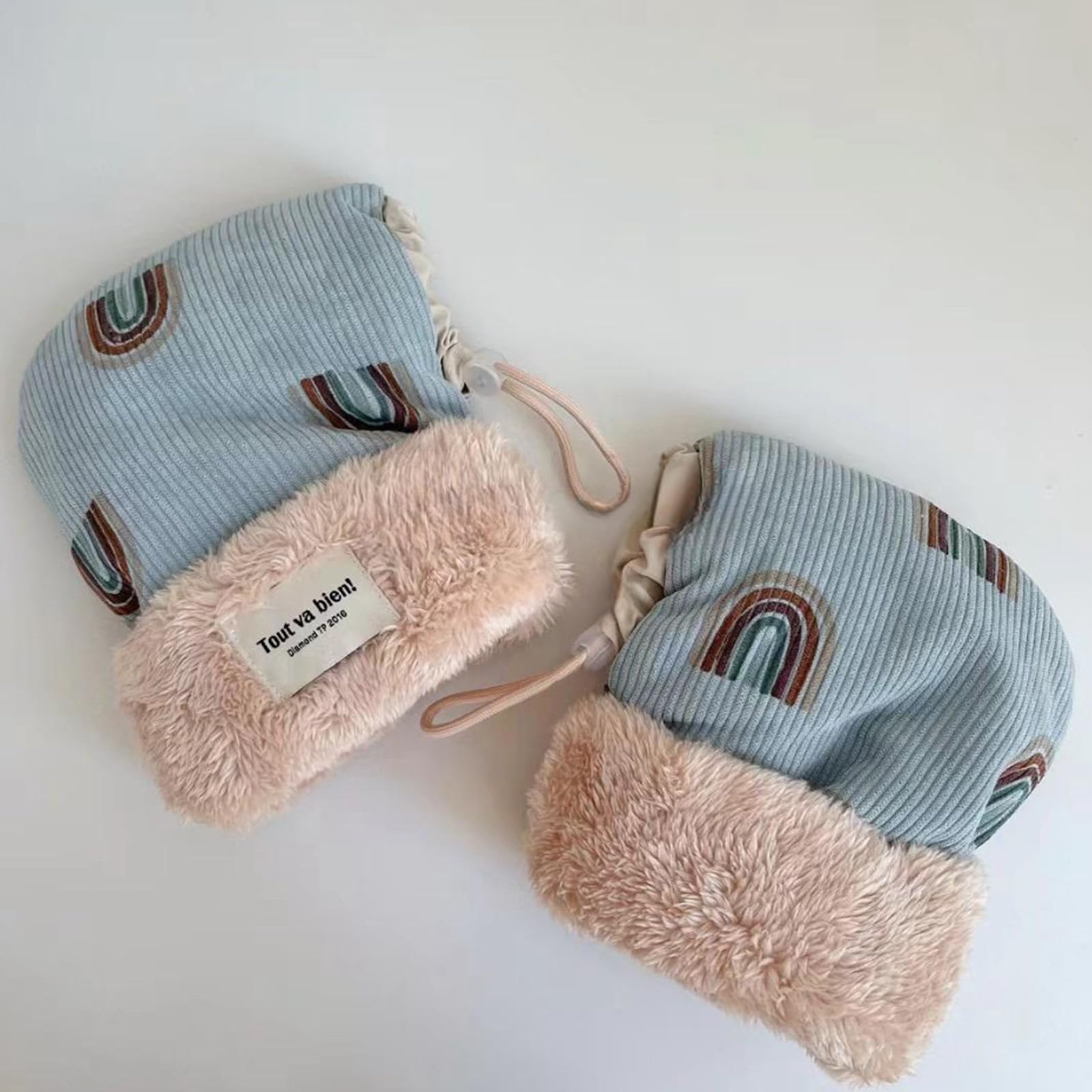 Gants d'hiver multi-usages épais et doux pour garçons et filles avec cadeau chaud Manchons de guidon pour enfants chauds et élégants Manchons de guidon multi-usages épais et confortables à