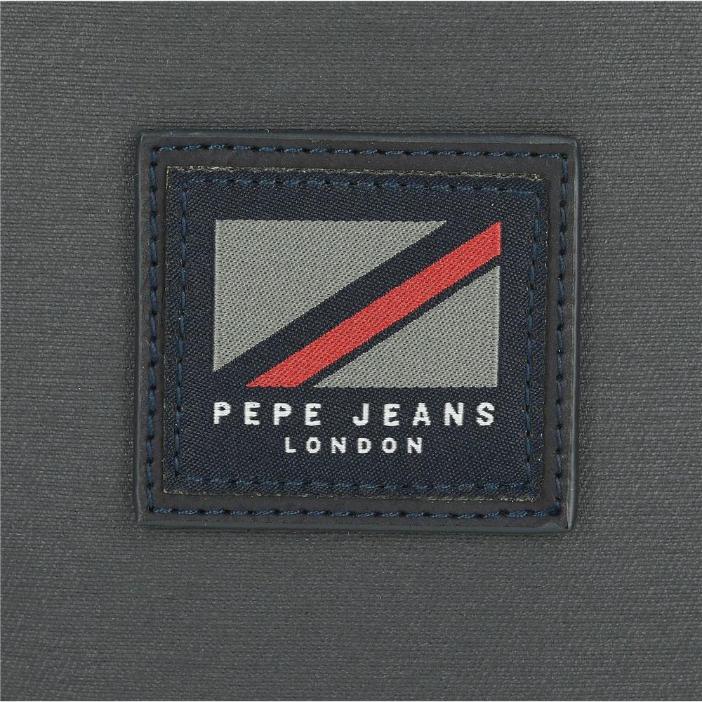 Pepe Jeans Hackney Mochila para Portátil Adaptable 15,6" Gris 28x40x14 cms Algodón, Poliéster y PU.