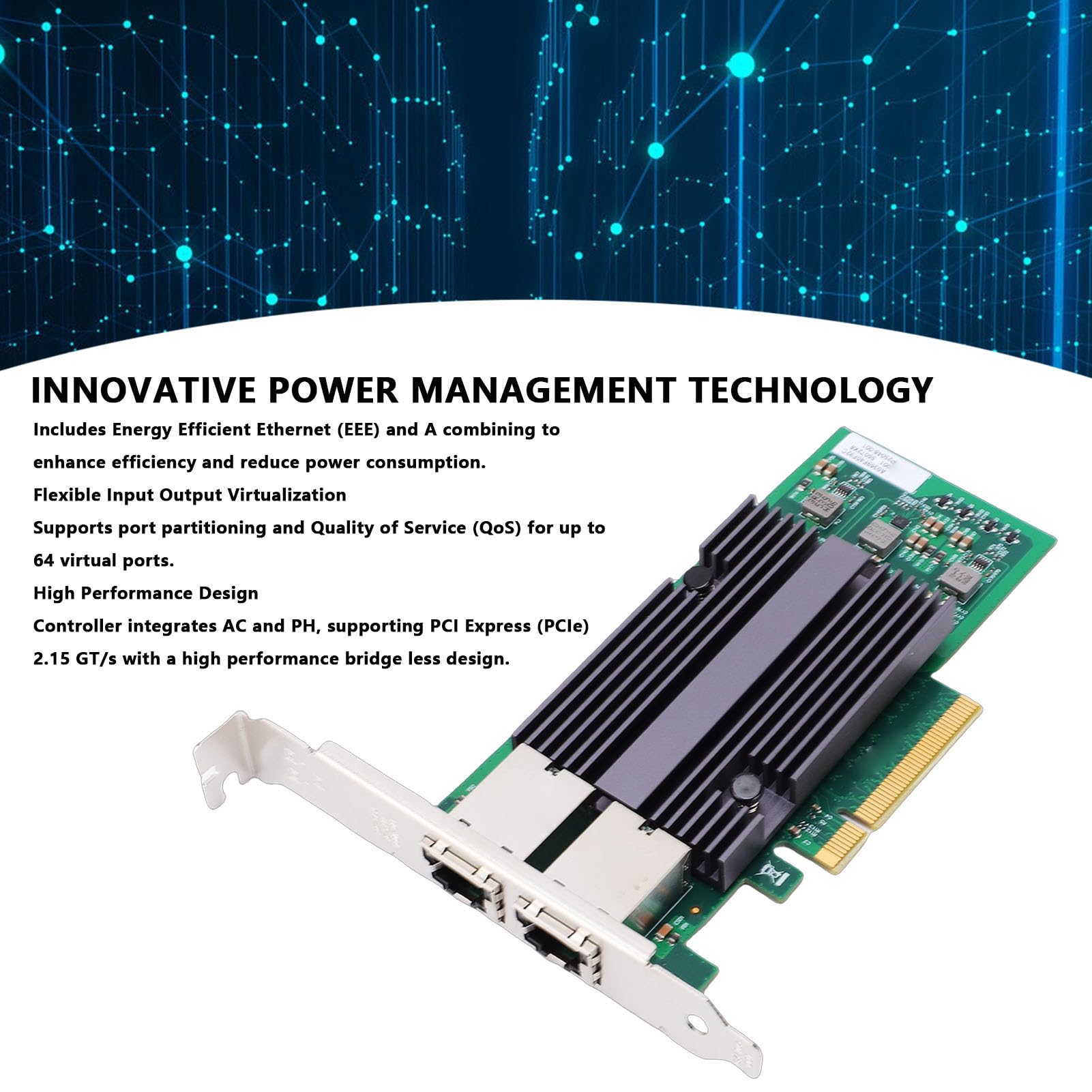 Karta Sieciowa 10 Gb, Server 2025 2022 2019 2016 2012 11 10 8 7 Obsługa, Karta Sieciowa PCIE X8 z Podwójnymi Portami RJ45, dla RHEL SLES FreeBSD