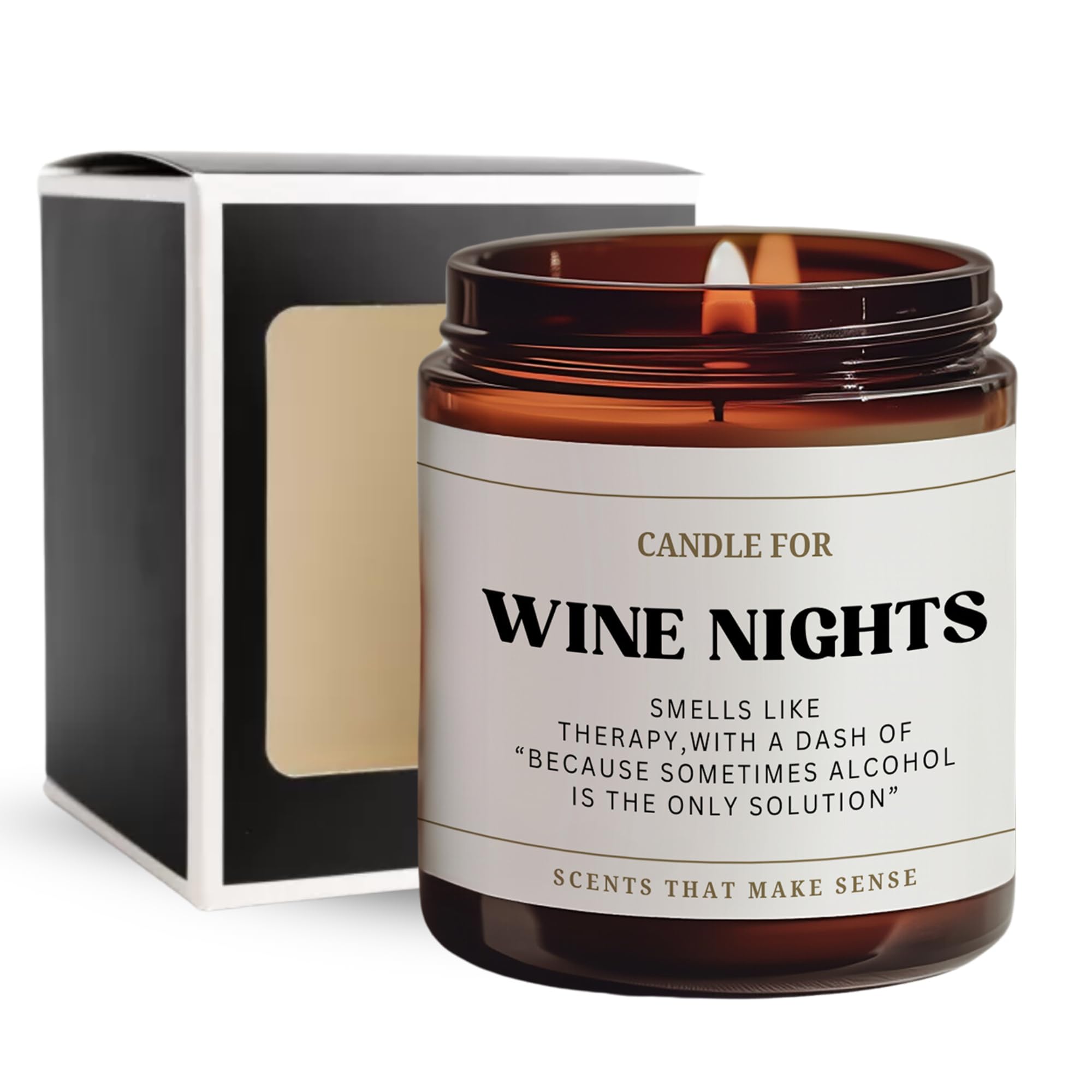 Fragranced Humour - Birthday Gift, Funny Candle, Organic & Vegan, Luxury Scented(Wine Nights)