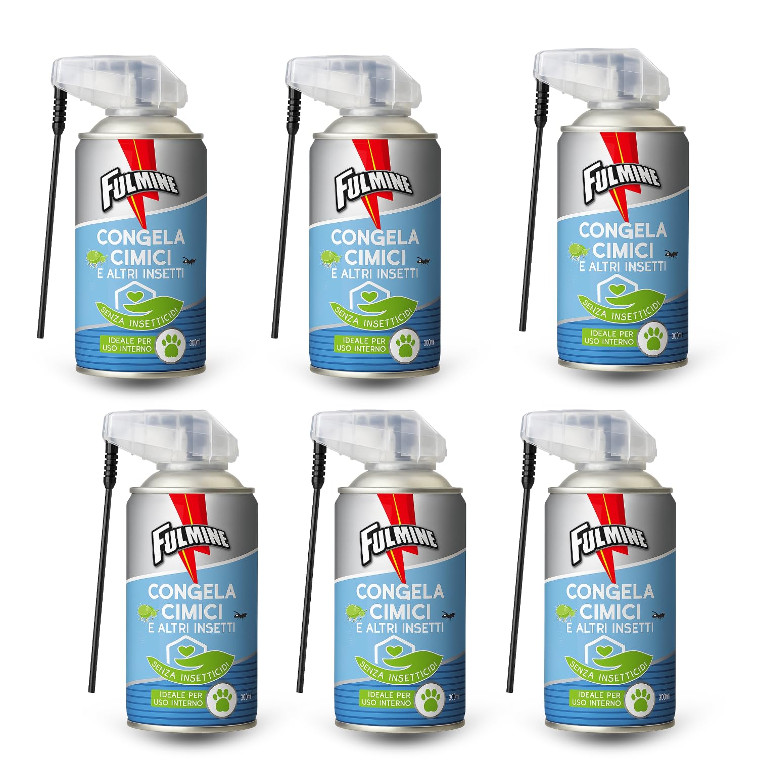 Virsus Bomboletta Spray Congela Cimici e Altri insetti Fulm242, capacità 300ml, Senza Insetticidi, per scarafaggi, blatte, ragni, mosconi e altri insetti striscianti, per Interni ed Esterni (6)