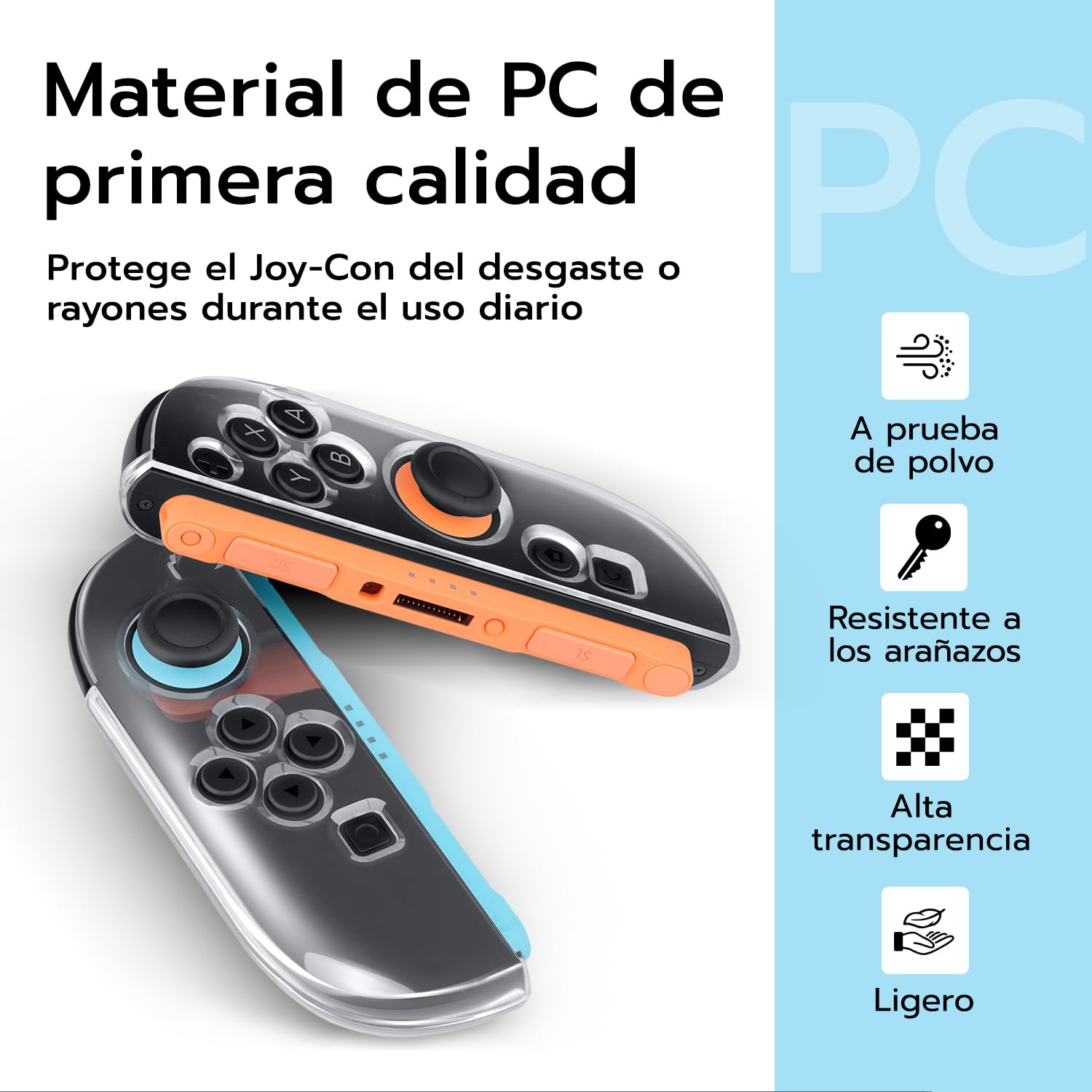 Mcbazel Funda Protectora Transparente de TPU para Nintendo Switch 2 Joy-con, Funda Transparente Resistente Compatible con Nintendo Switch 2 Joy-con