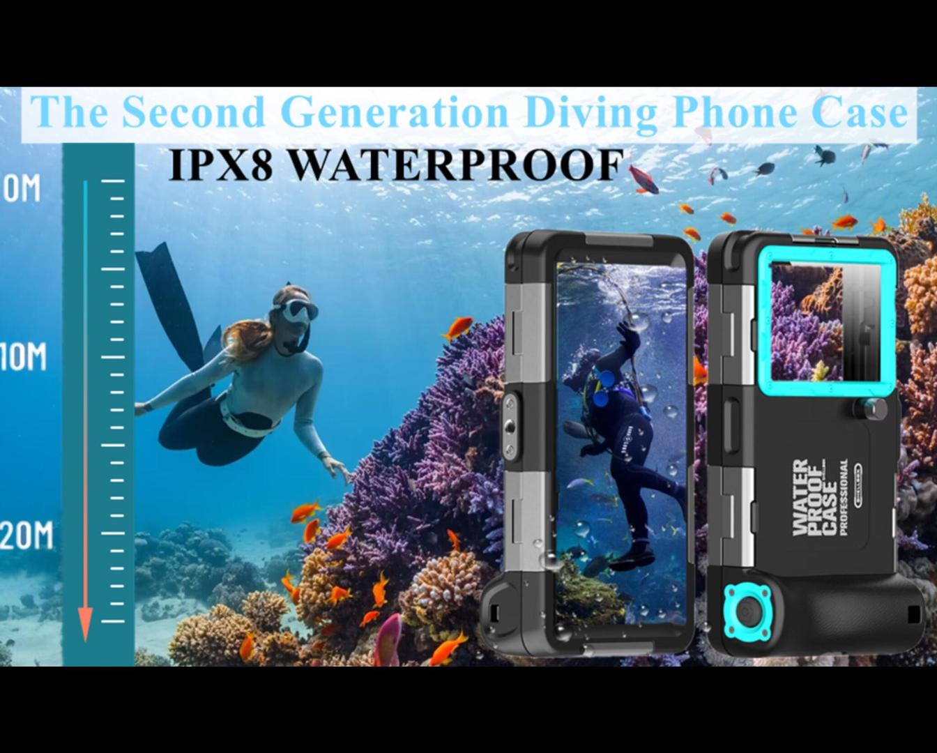 Wasserdichte Handyhülle IPX8 - Doppeltaschen Design Für Schwimmen, Bis 30m Tiefe, Mit Tragegurt