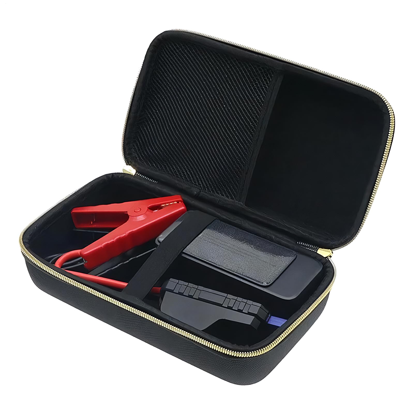 Organizador de cables de arranque para coche que soluciona los enredos y roturas en el maletero