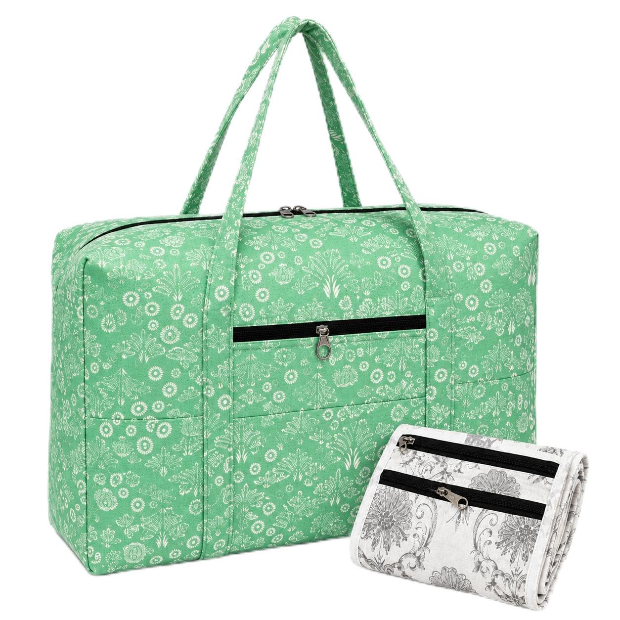 Kanika Creations 17 Inch Printed Travel Duffel Bag for Women & Men, Spacious Overnight & Weekend Bag with Front & Back Zip Pockets, Lightweight Multipurpose Carry Bag with Bonus Cotton Handkerchief-picture-32