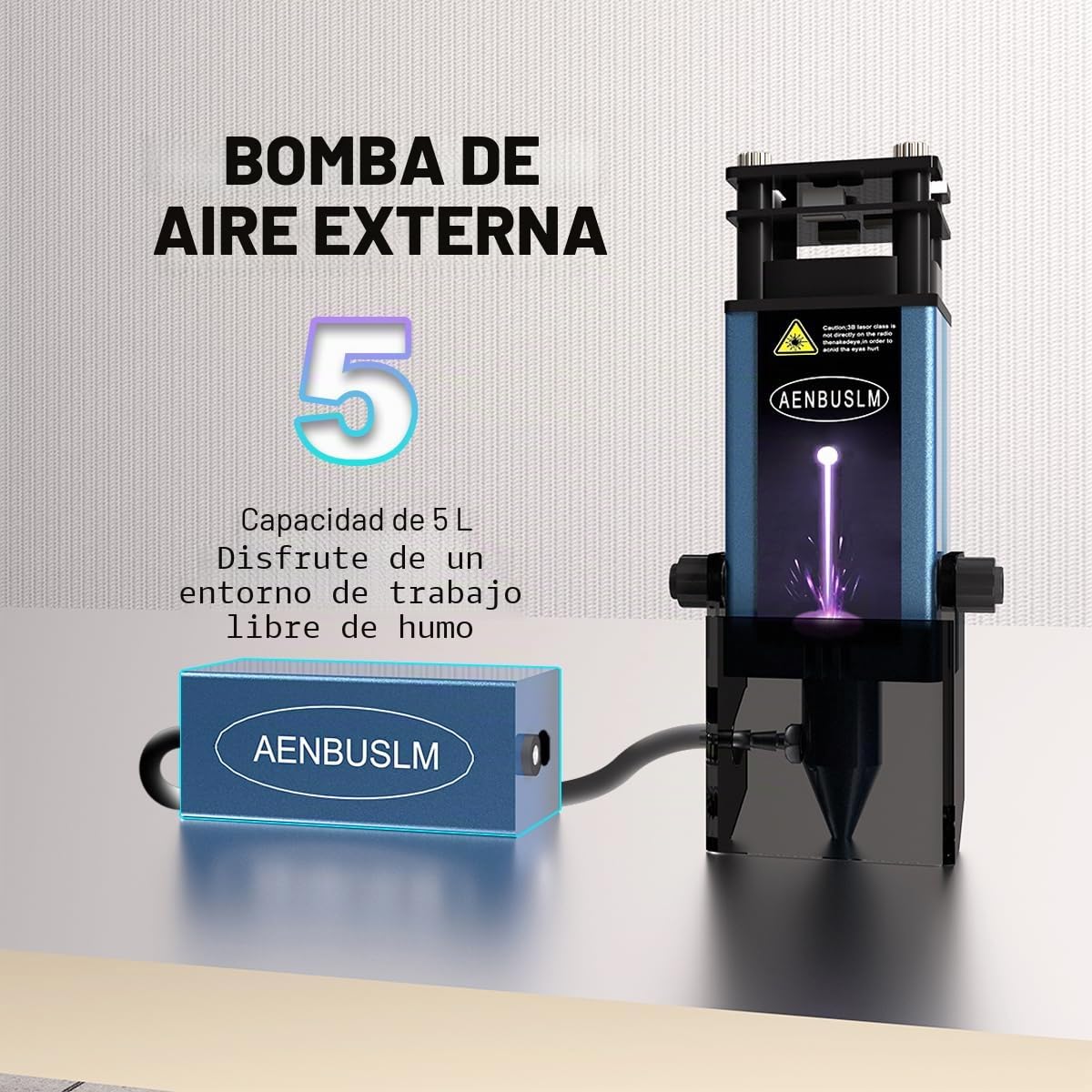Módulo láser con asistencia de aire, módulo láser de 80 W para cortador láser y máquina grabadora láser, potencia de salida de 10 W, FAC integrado, doble punto comprimido ultrafino CNC