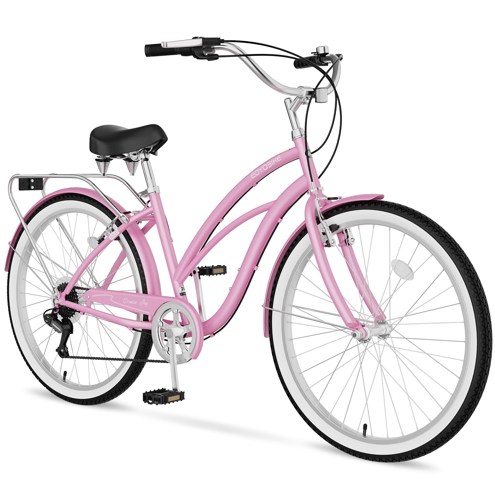 Beach Cruiser Bike for Women and Men, 24/26 Inch 7-Speed Adult Bicycle