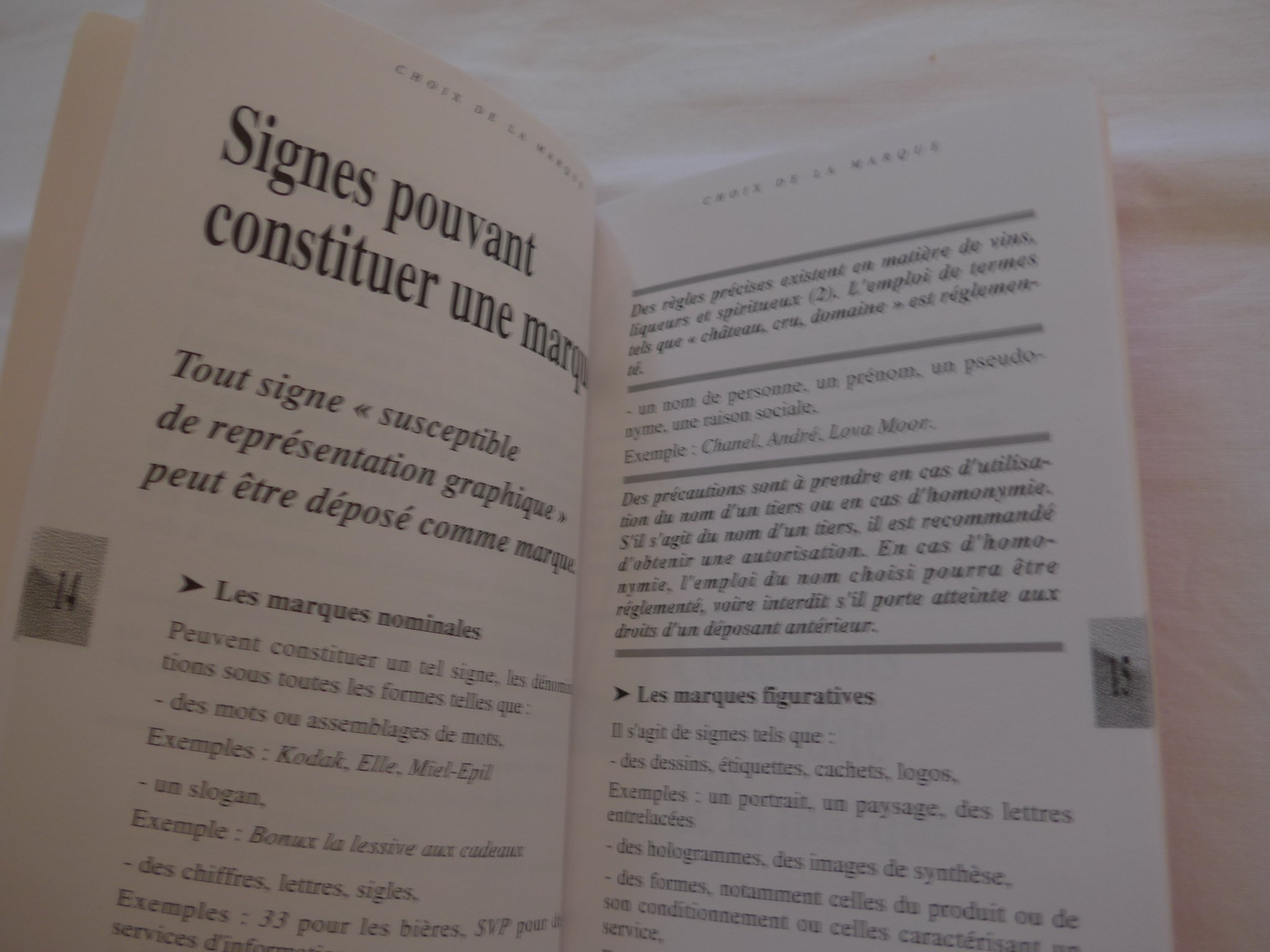Les marques de fabrique, de commerce ou de service