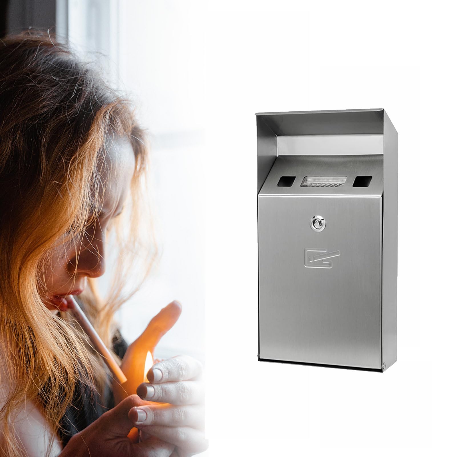 Cendrier extérieur anti vent pour stopper les mégots devant les bureaux