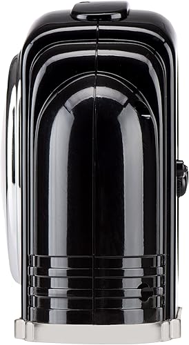 Vista 4 de Reloj despertador analógico vintage art deco Crosley, tictac tradicional, luz inteligente regulable automática, controles simples, (negro)