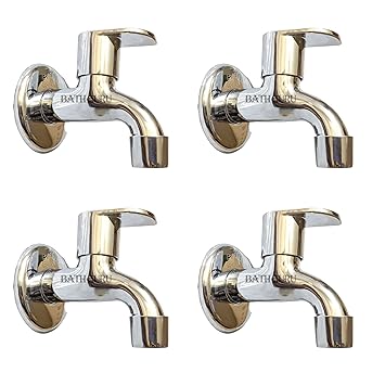 BATH GURU Stainless Steel Tap Chrome Finish Bib Cock Tap Bathroom Kitchen Tap with Foam Flow