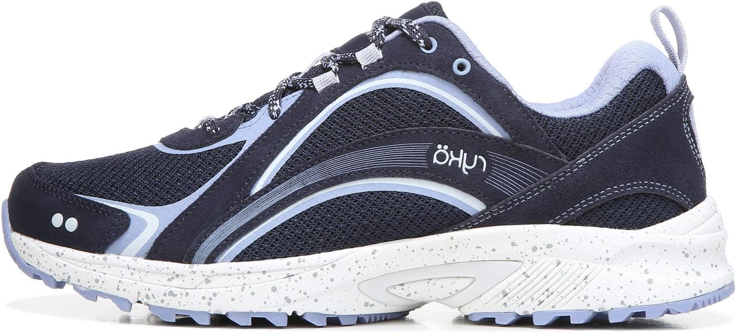 Ryka Womens Sky Walk Trail Sneaker, Navy/Purple, 7 US