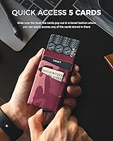 Vista 14 de VULKIT Card Holder with Money Pocket Pop Up Wallet RFID Blocking Slim Metal Bank Card Case Holds 5 Cards and Notes Gris (Space Grey)