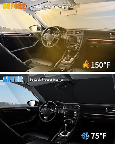 Miniatura 4 de BESTVIEW Parasol para parabrisas de automóvil compatible con Mini Cooper F55, Cooper S, Hardtop 4 puertas 2015-2024 2025, parasol reflectante