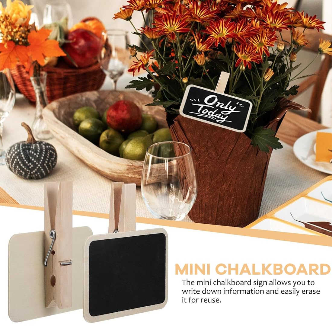 Pinzas de Pizarra Mini Reutilizables con Tiza, Tablero de Etiquetas para Bodas - Pequeñas Pizarras para Escribir