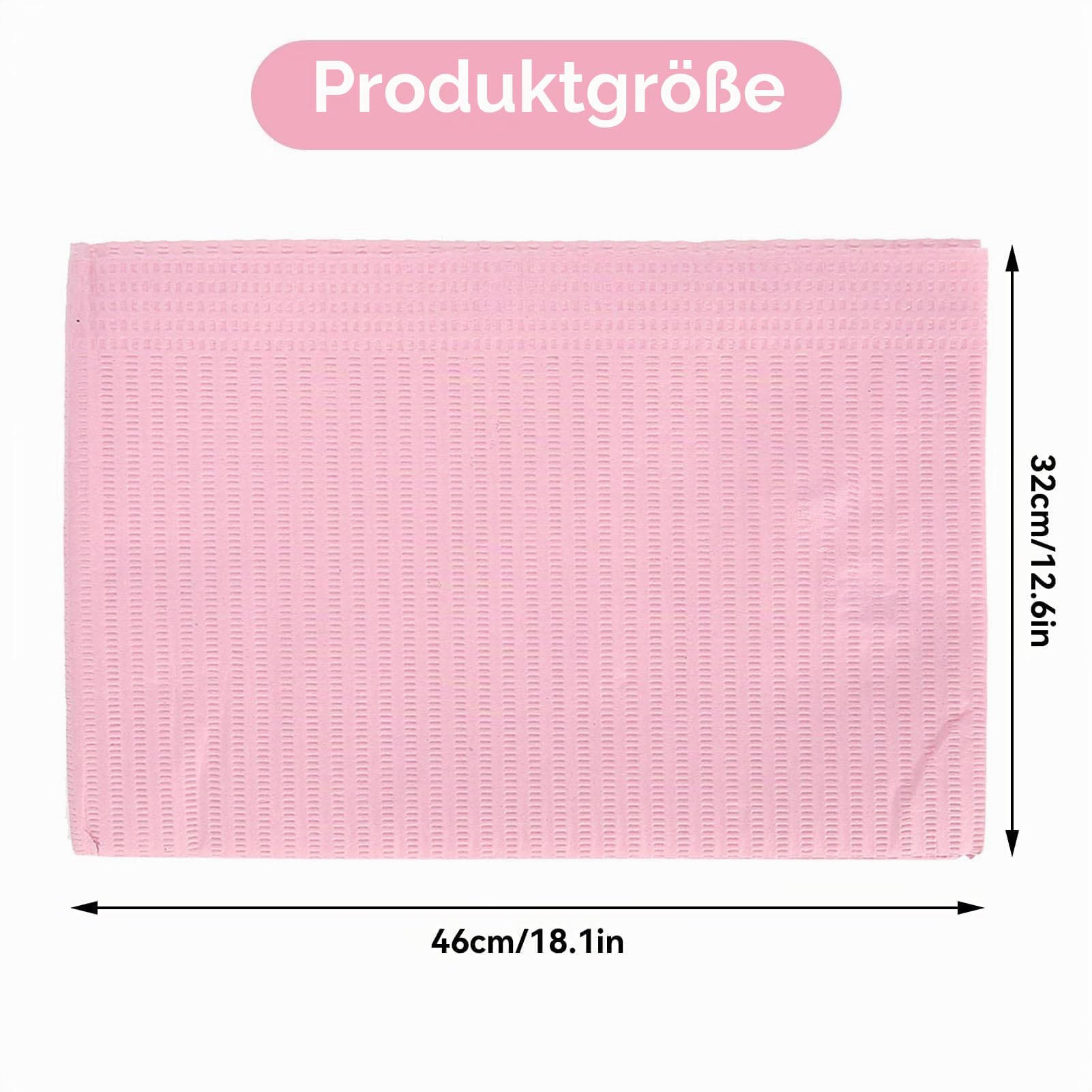 125 Stück Nagelkunst-Tischset, rosa, wasserdichte Einweg-Nagelkunst-Papierpads, Nagelpapierhandtücher, Zahnlätzchen, Tattoo-Zubehör für Maniküre, Nagelkunstsalon, Schönheitssalon, 18,1 x 12,6 Zoll