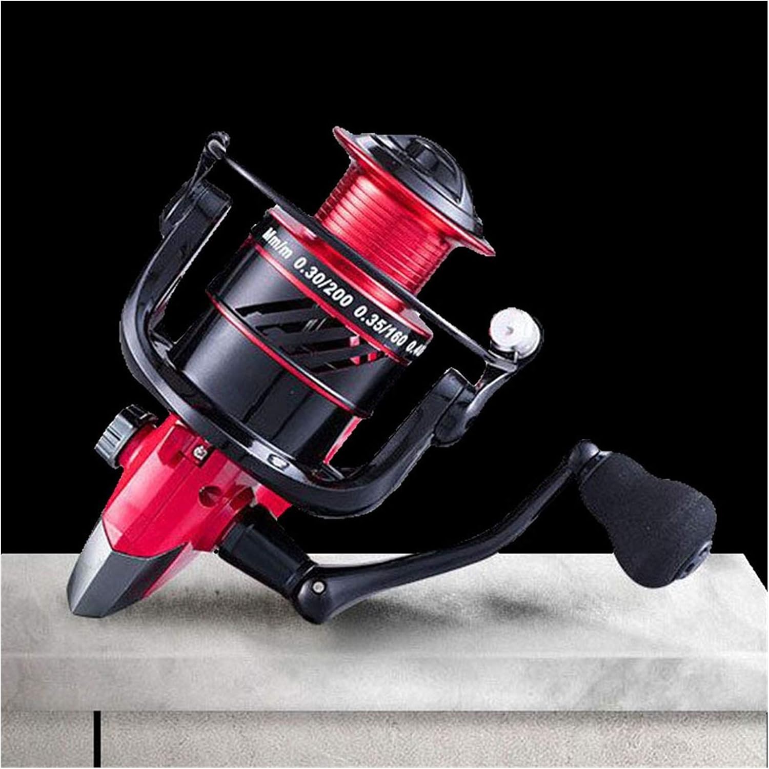 Fishing Reels 12BB Fishing Spinning Reel 1000-7000 No Gap Metal Spool Gear Ratio 5.2:1 Reel Carp Fishing Gear for Inshore Boat Rock Freshwater Saltwater (Color : Red Spool Capacity : 1000 Series)