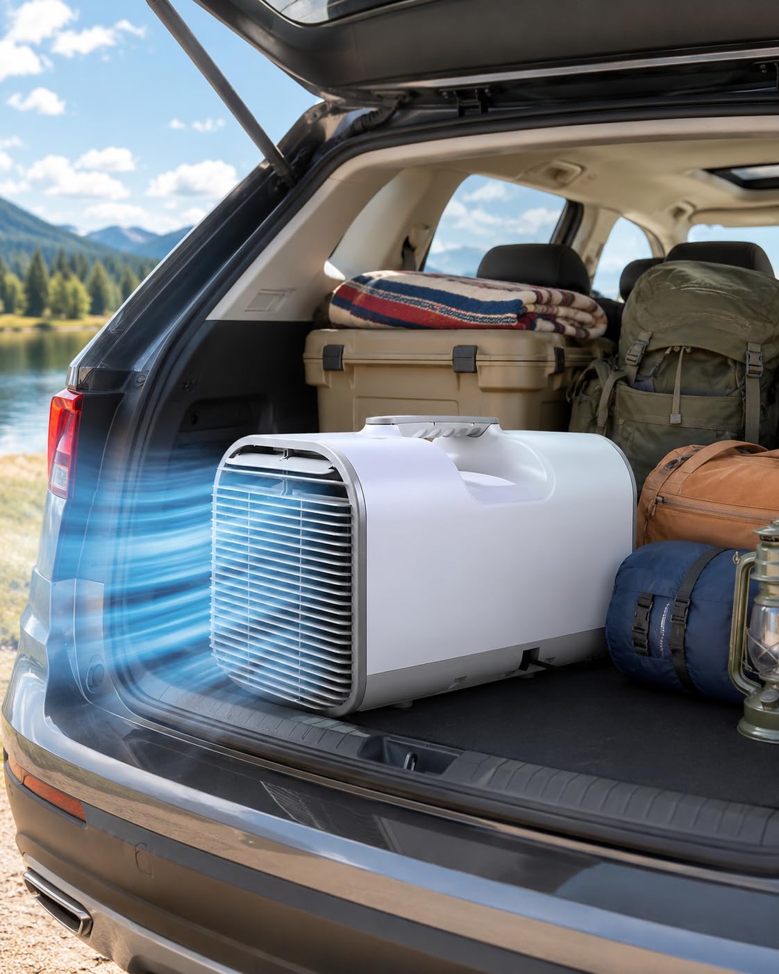 pedenencelia 4777 BTU Portable Air Conditioner, 420-600W Tent Air Conditioner, 4-in-1 Camping AC Unit with Dehumidifier Fan Sleep Mode, Quiet <45dB Portable Cooler for RV Tent Truck Van