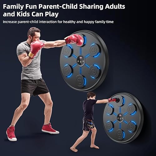 Miniatura 6 de Máquina de boxeo musical de segunda generación con guantes de boxeo, máquina de boxeo música montada en la pared, entrenador de boxeo musical