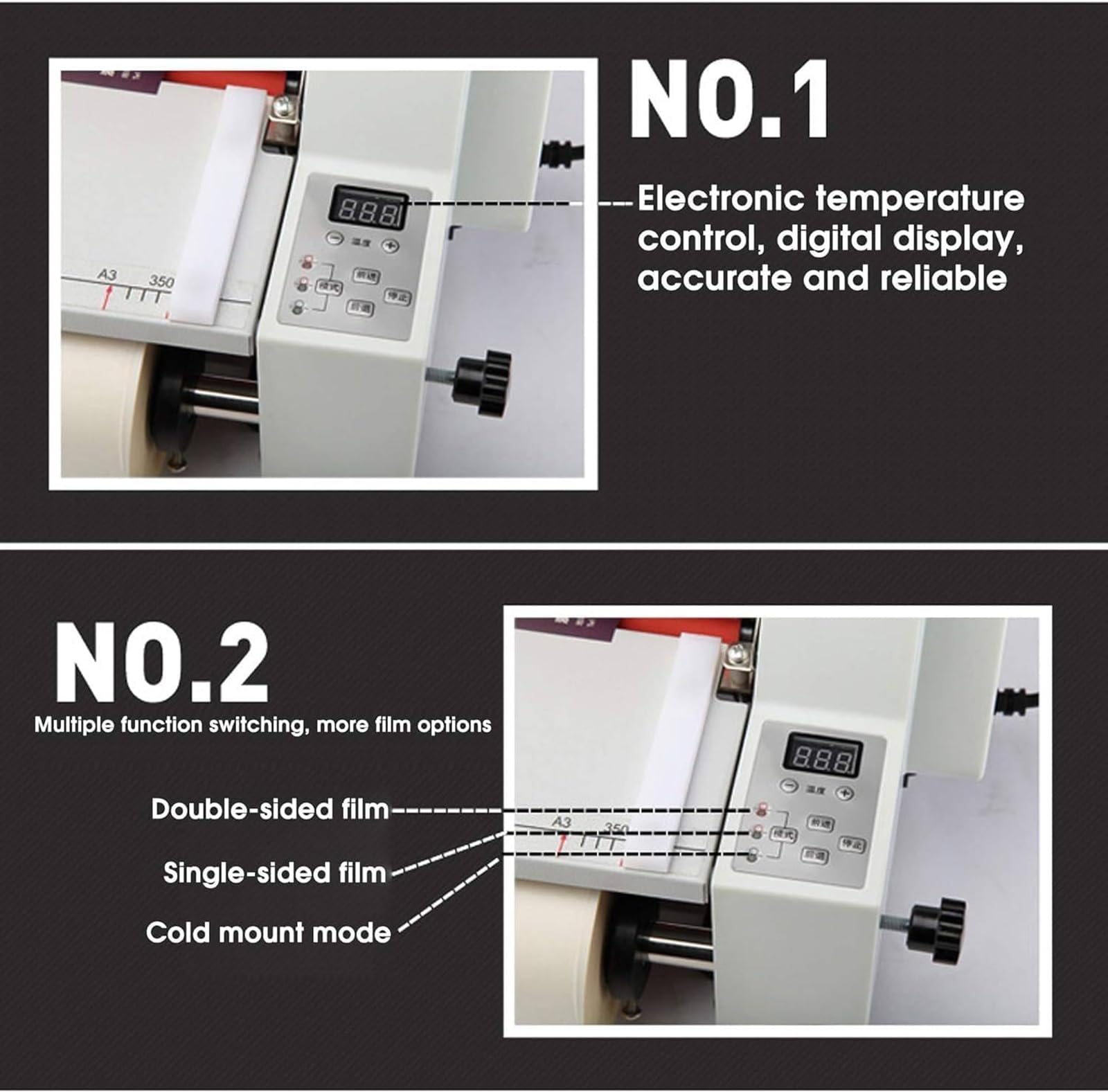 McbeAn Macchina per Il Montaggio a Caldo di Foto, Plastificatrice a Caldo E Freddo da 450 Mm, velocità di Laminazione: 1,1 M/min, Controllo Preciso della Temperatura, Riscaldamento Rapido E Assenza