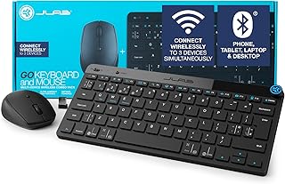 JLab Go Bundle Bluetooth & Wireless Keyboard and Mouse Set - Multi Device for iPad, PC, Laptop - Small Bluetooth Keyboard & Mice or 2.4G USB Option, Also for Apple/Windows/Computer/Tablet/Mac Devices