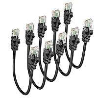 Vista 15 de Cable Ethernet Cat6 de 1 pie, paquete de 2 cables de conexión cortos de 1 pie (cable Cat 6, cable RJ45 de Internet, cable de red) 10 Gbps