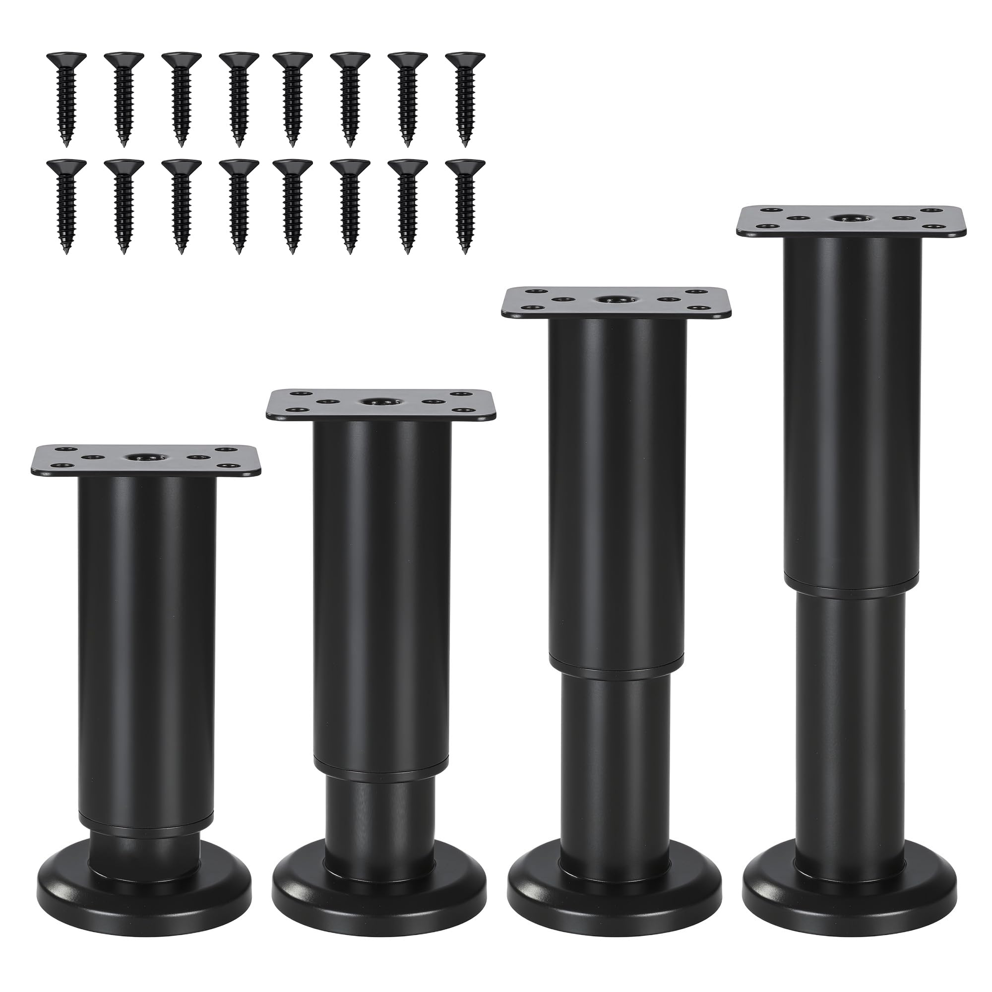 BUCOMTU 4 Stück verstellbare Möbelfüße,geeignet für DIY-Möbelfüße für Schränke, Sofas, Tische, Stühle, TV-Ständer und Nachttische