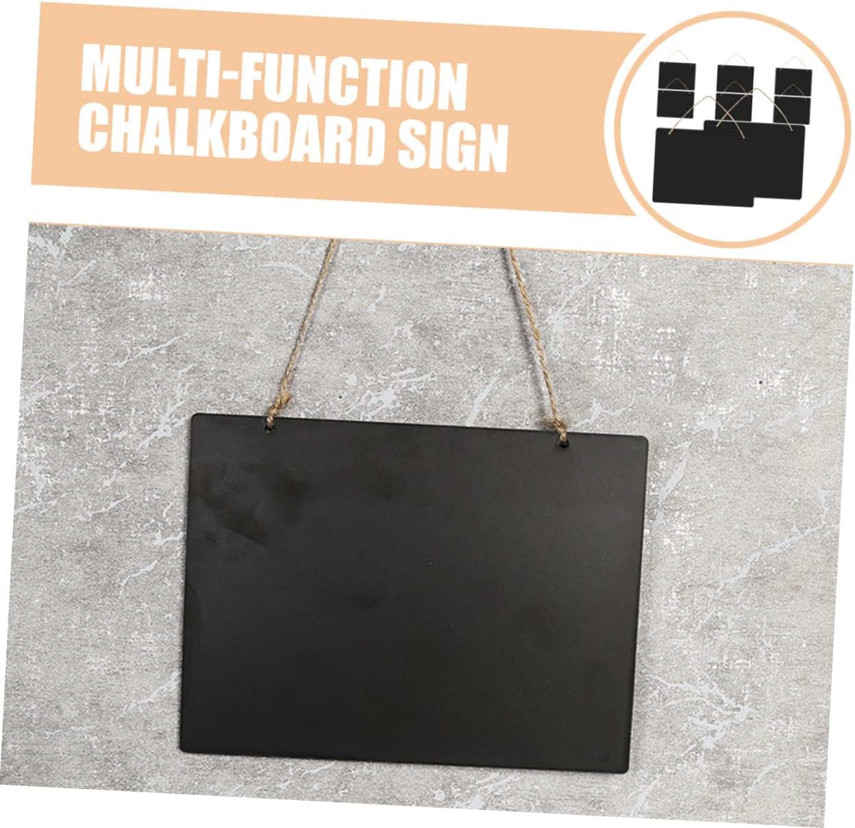 Ipetboom 8Pcs Hanging Chalkboard Signs Double Sided Wooden Message Boards with Rope Small Blackboards for Menus Notes and Price Tags Wood Material Lightweight and Portable for Home and
