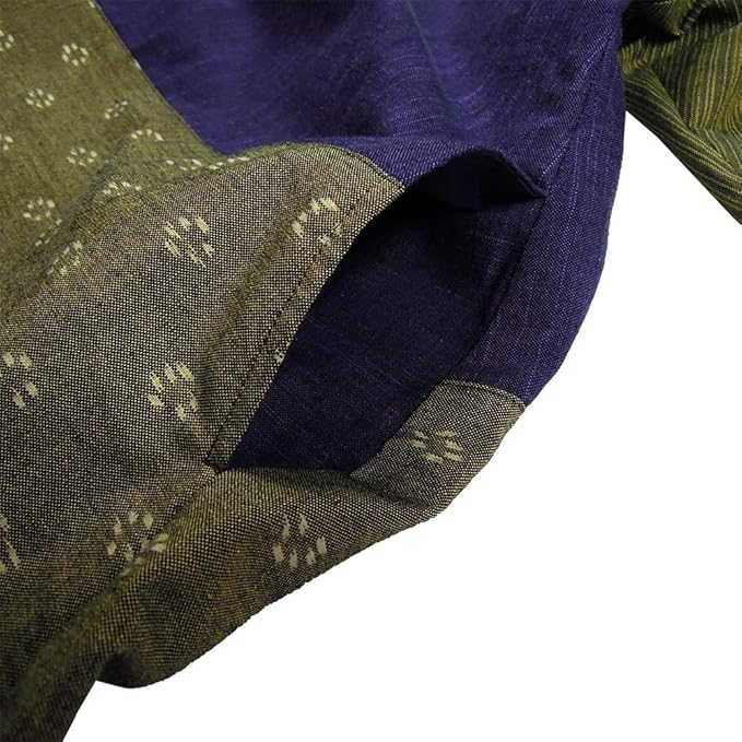 Amazon Co Jp 儀右ヱ門 ギエモン ぎえもん ワンピース ソ4 久留米絣 日本製 ワンサイズ パープル1 服 ファッション小物