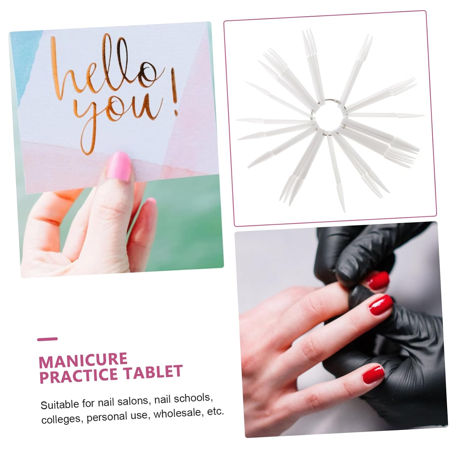 150Pcs Nail Art Color Display Tips Foldable Fan Shape Tray for Easy Nail Polish Selection Durable Sticks for Gel Designs for Home Salon Use