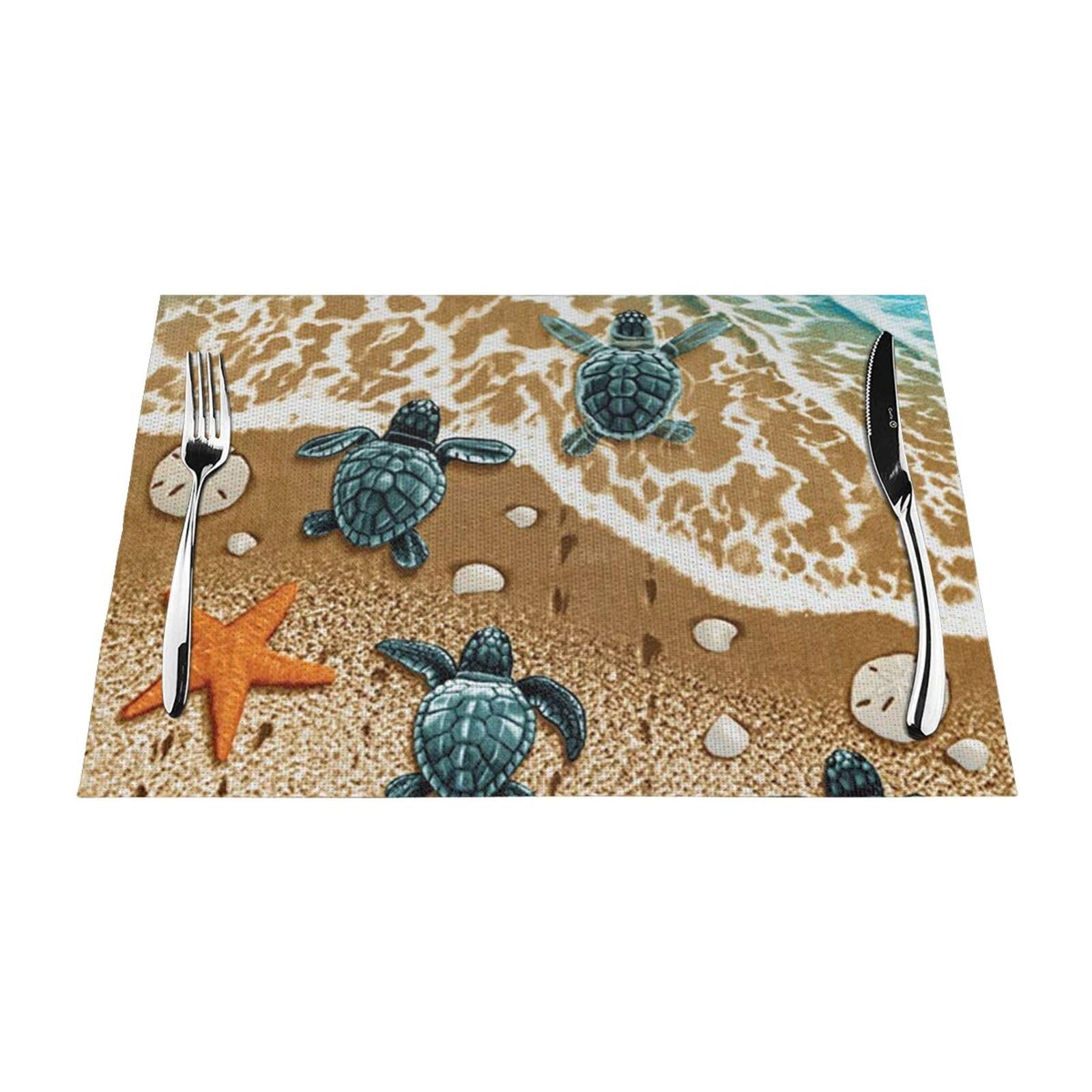 Set de table motif tortue marine pour repas en terrasse
