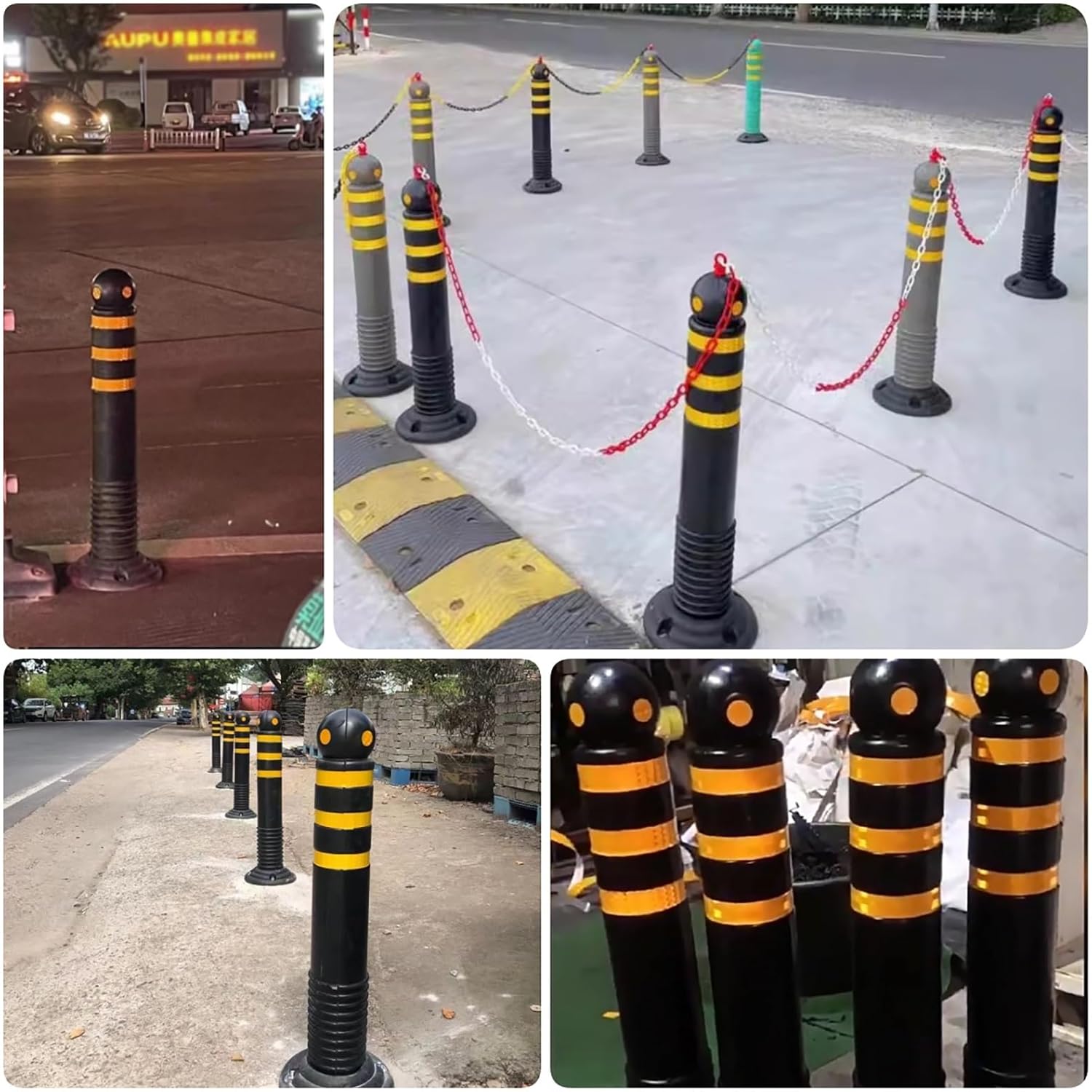 Traffic Safety Cones - Removable 24"-32" Channelizer for Parking Lots, Hotels, Schools, Subways & Residential Areas - Visual Crowd Control and Warning Post