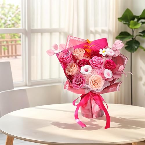 Miniatura 6 de Lovenfold Flores para entrega, regalo de cumpleaños para ella, ramo de flores preservadas, ramo de 12 rosas mixtas, regalos de rosas para mujeres,