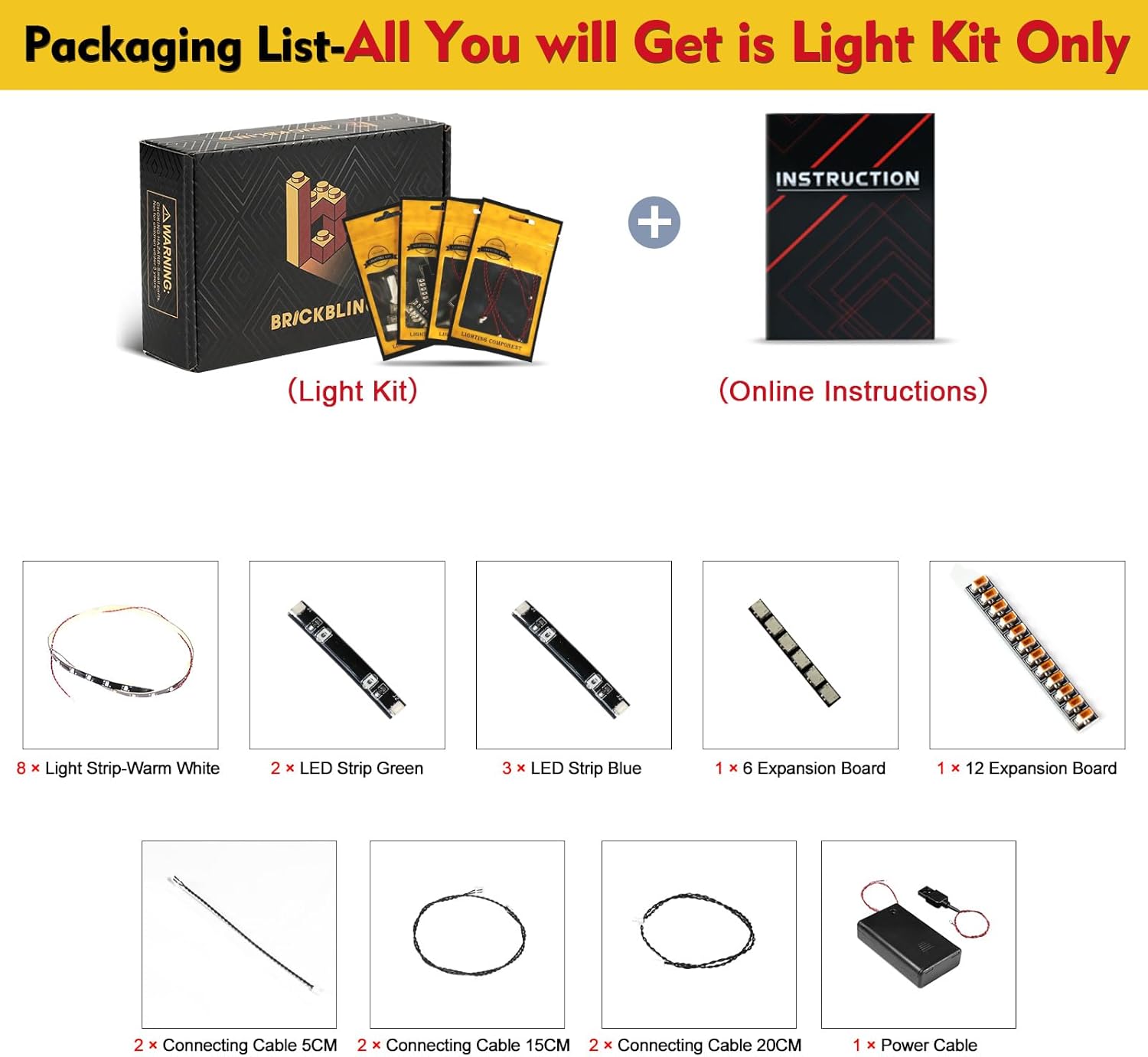 BrickBling LED Light Only, Excluding Model, Compatible with Lego Art Love Sculpture 31214 - Display for Valentine's Day