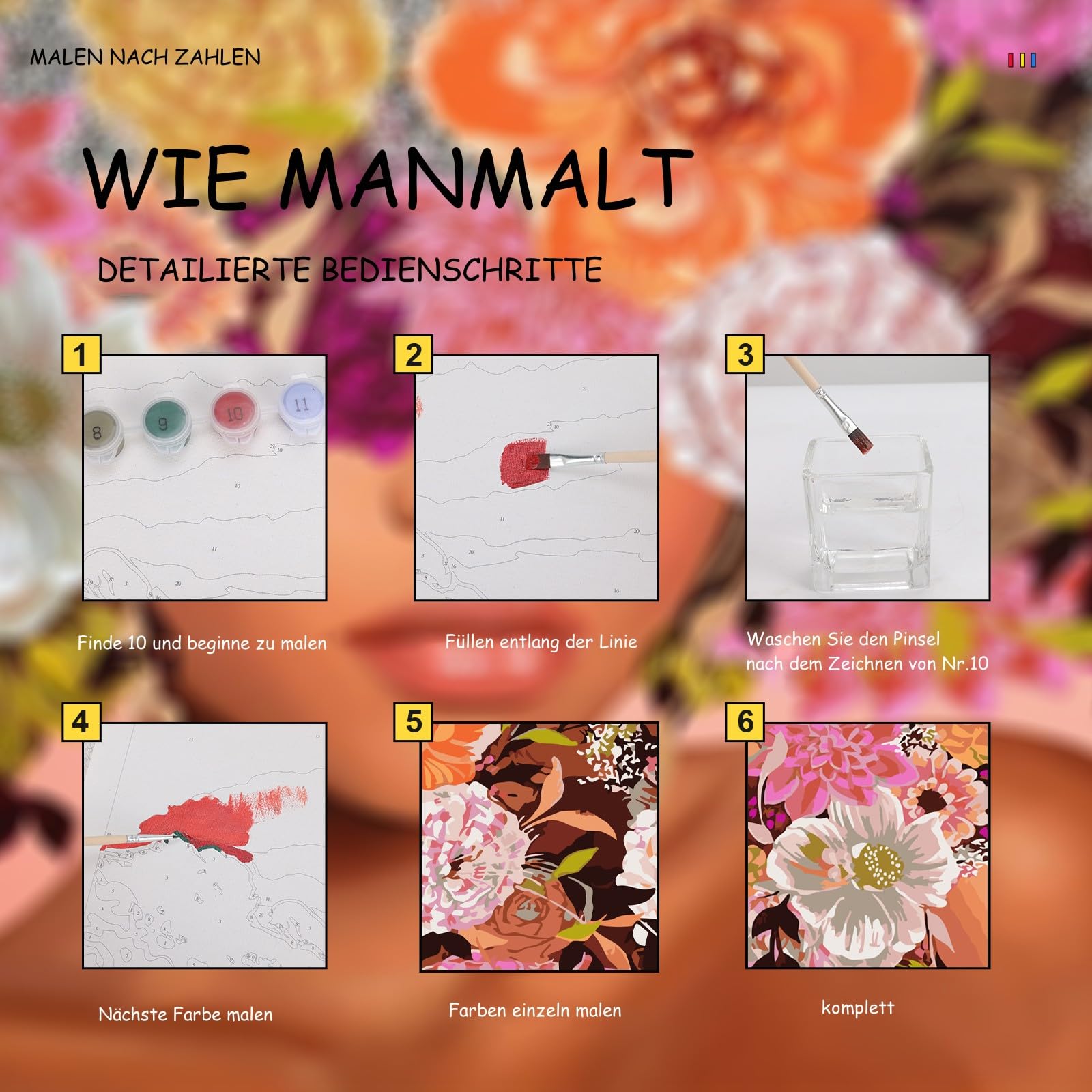 Kit Peinture Par Numéros Adulte - 40x50 Cm - Chat - Toile, Peintures Et Pinceaux Inclus - Activité Relaxante Et Créative
