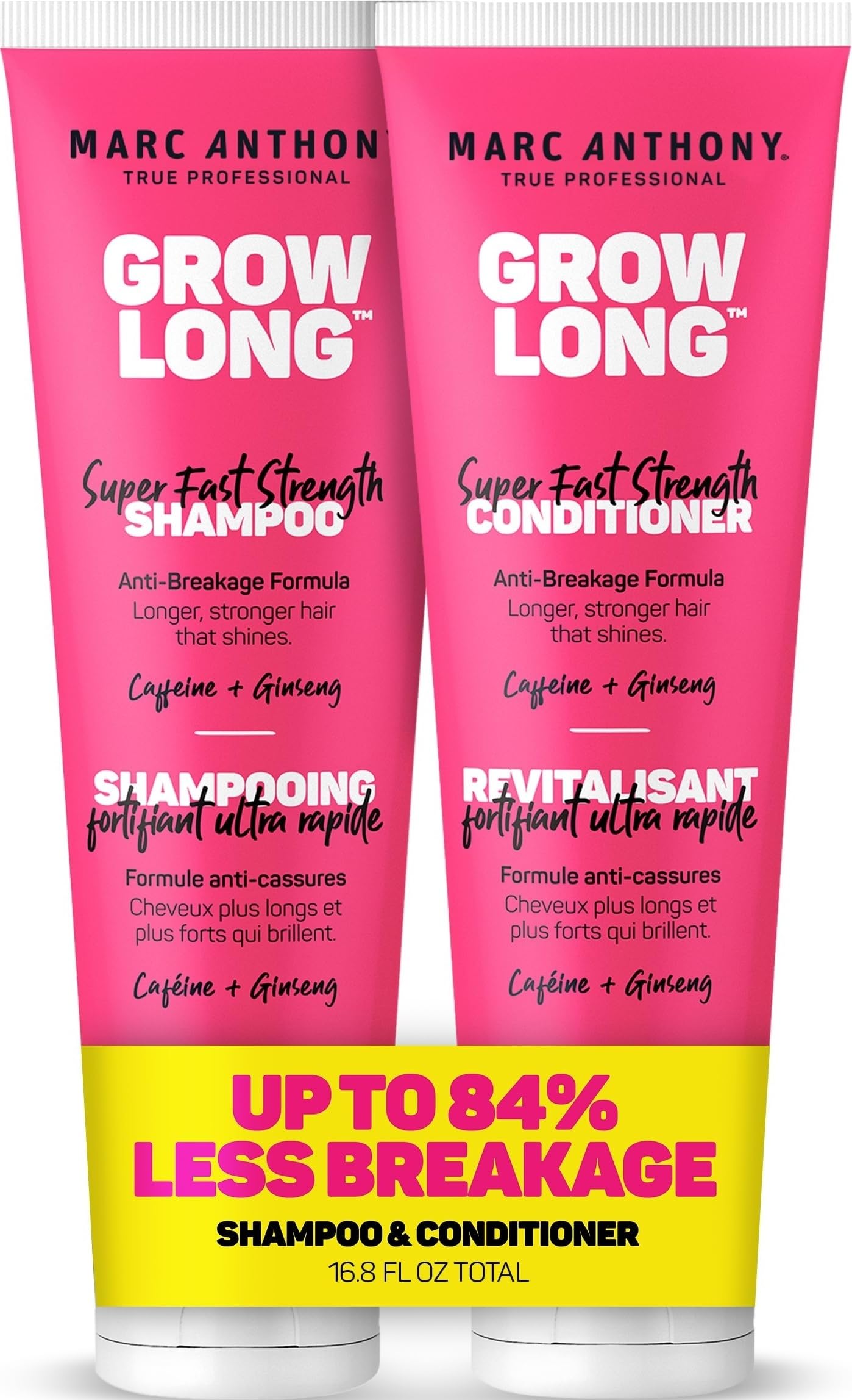 Marc Anthony Shampoo and Conditioner Gift Set, Grow Long Biotin - Anti-Frizz Deep Conditioner For Split Ends & Breakage - Vitamin E, Caffeine & Ginseng for Curly, Dry & Damaged Hair