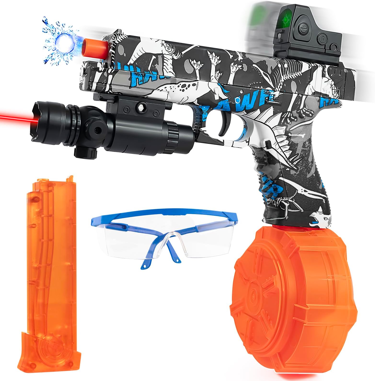 MESWEND Gel Ball Toy Automatic Blaster, Electric Gel Splat Blaster with 50000 Gel Rounds and Goggles, Bear