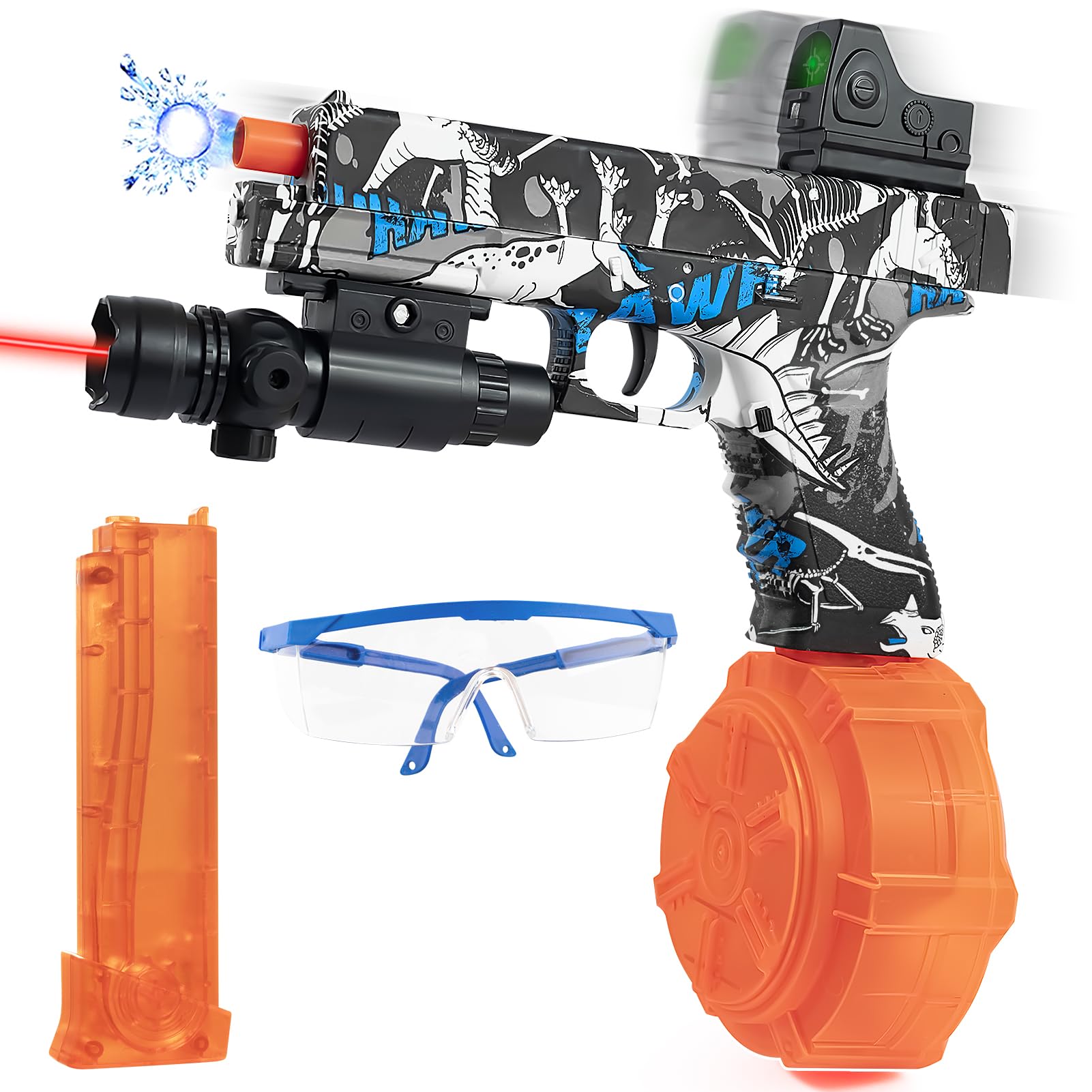Gel Splat Toy Automatic Blaster, Electric Gel Splat Blaster with Goggles, Bear