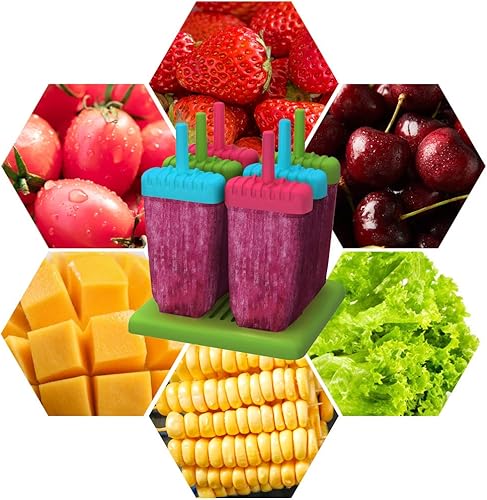 Vista 9 de Moldes para paletas de hielo, juego de 6 moldes reutilizables para helados, moldes para hacer paletas de helado con embudo de silicona y cepillo