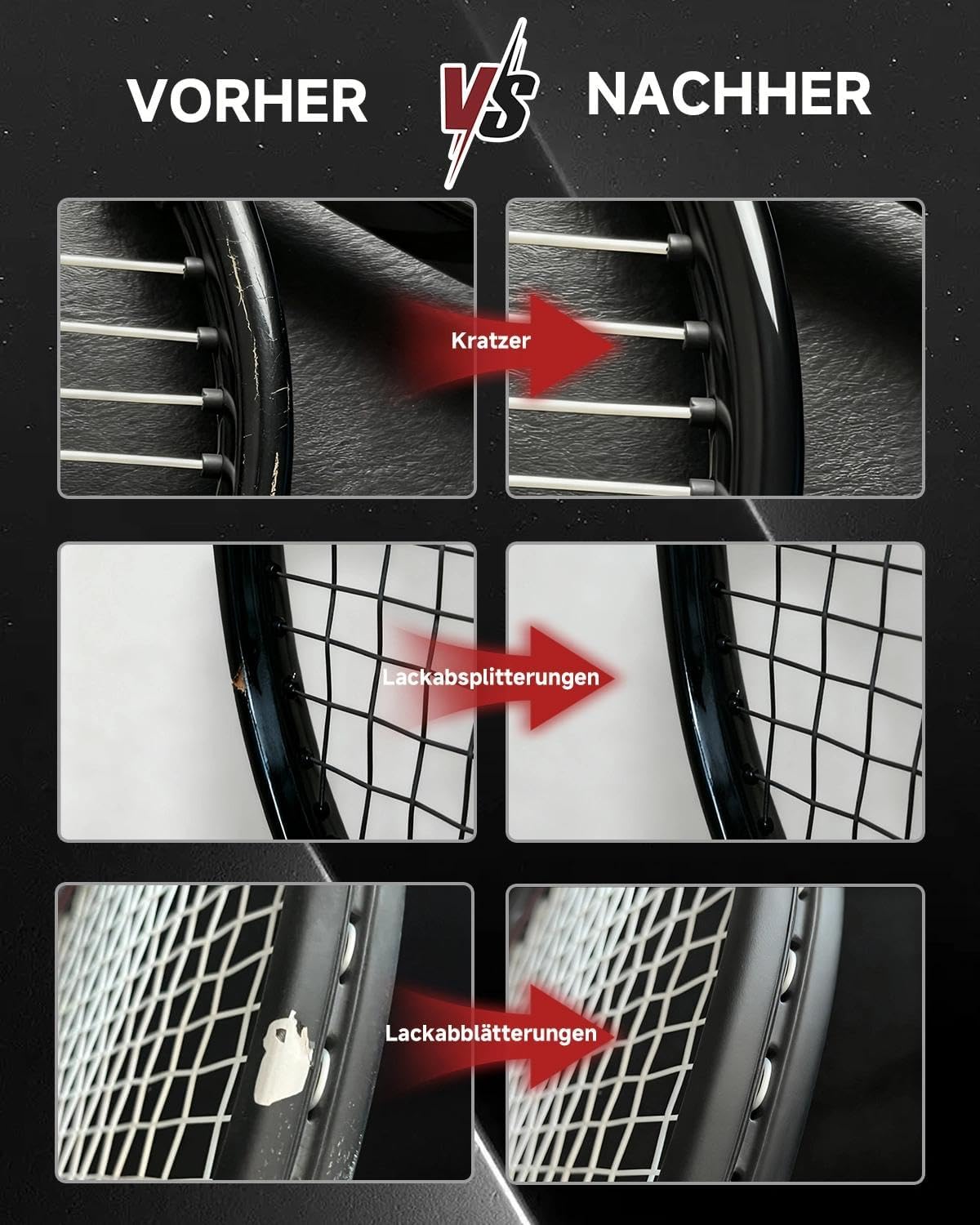 Pennarello nero per racchetta da tennis Wilson – Riparazione graffi e rinnovamento del colore